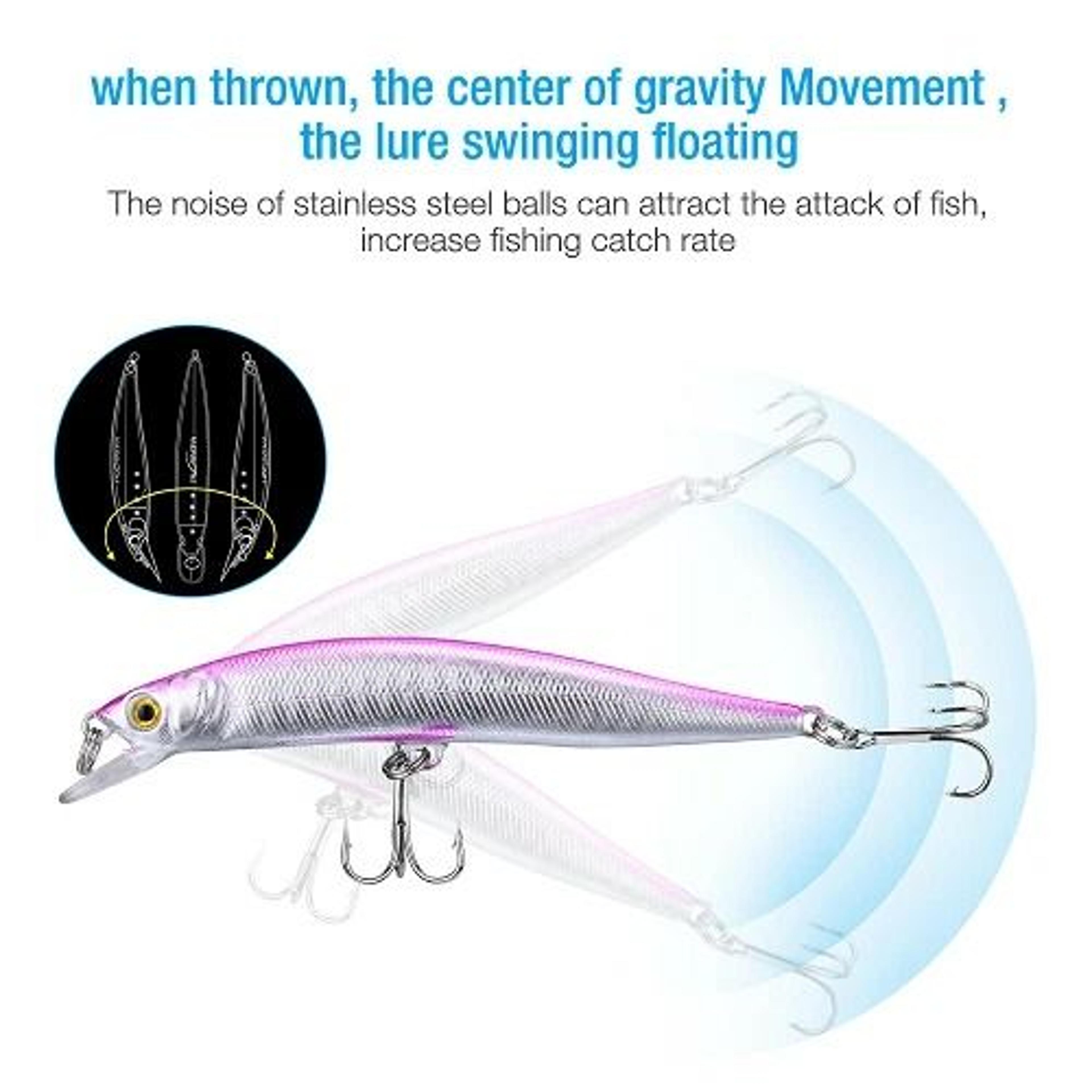 Bass Fishing Lures Crankbait Minnow Set For Freshwater Anglers 5