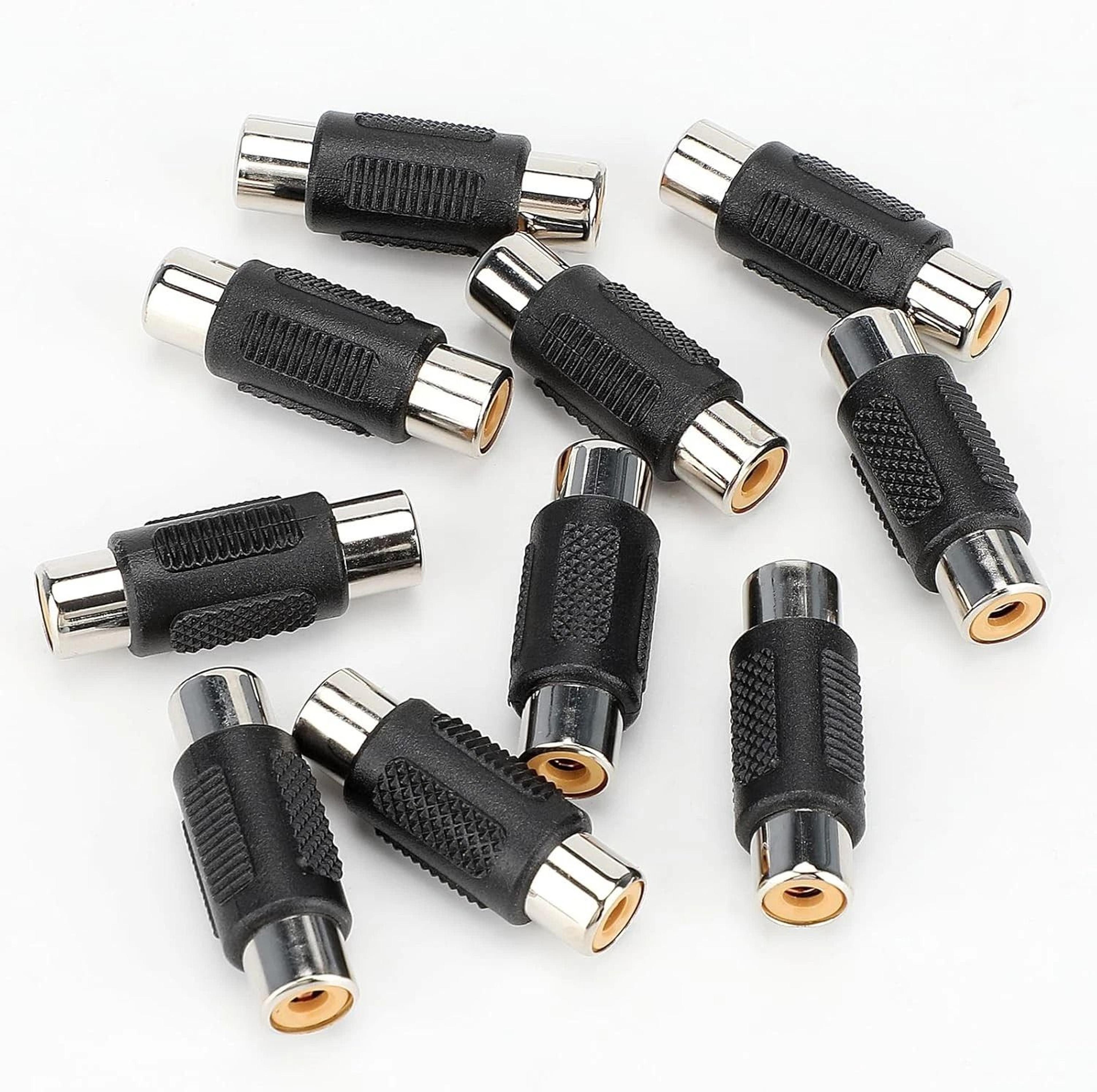 rca female to female coupler adapter for av audio video cable extension