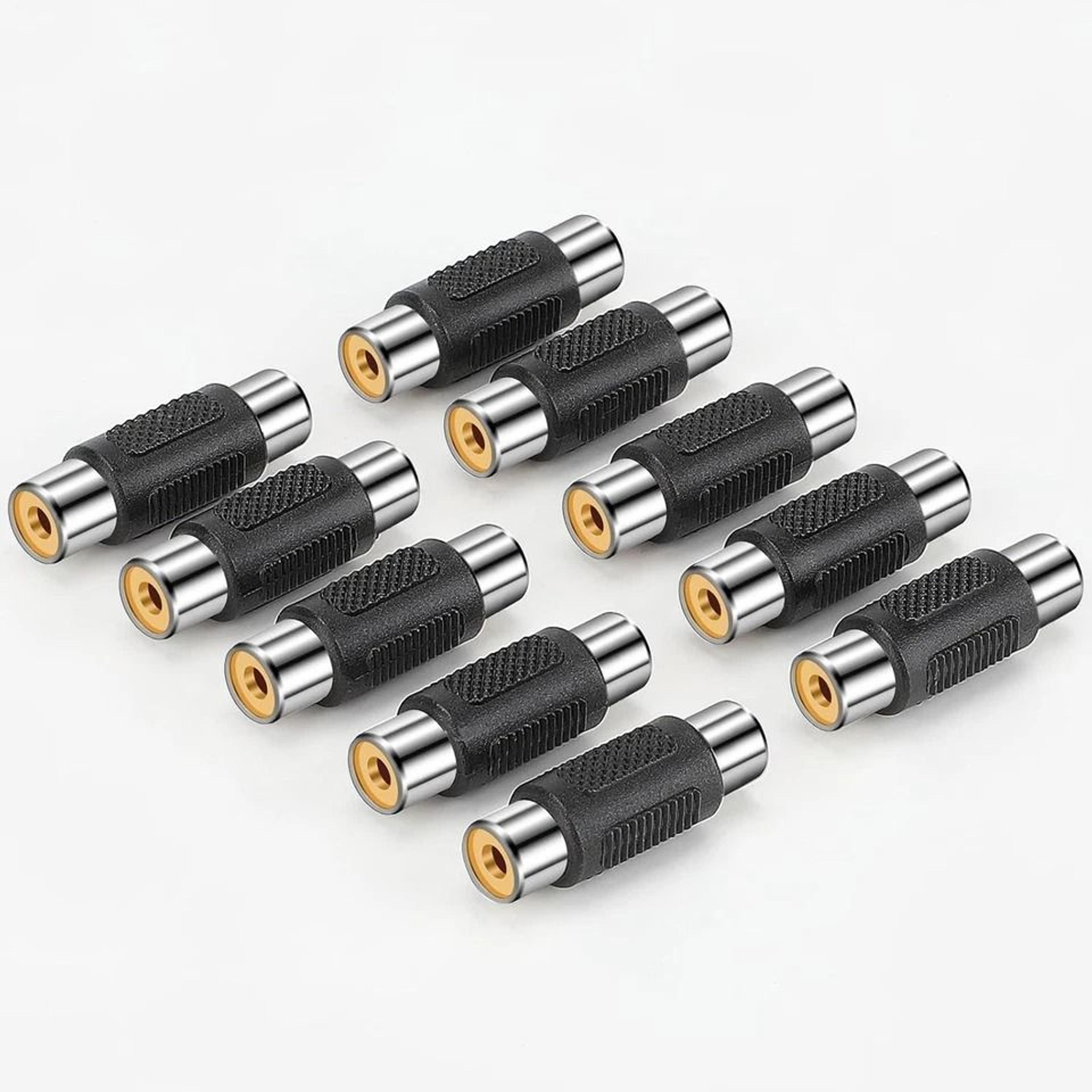 RCA Female To Female Coupler Adapter For AV Audio Video Cable Extension 9