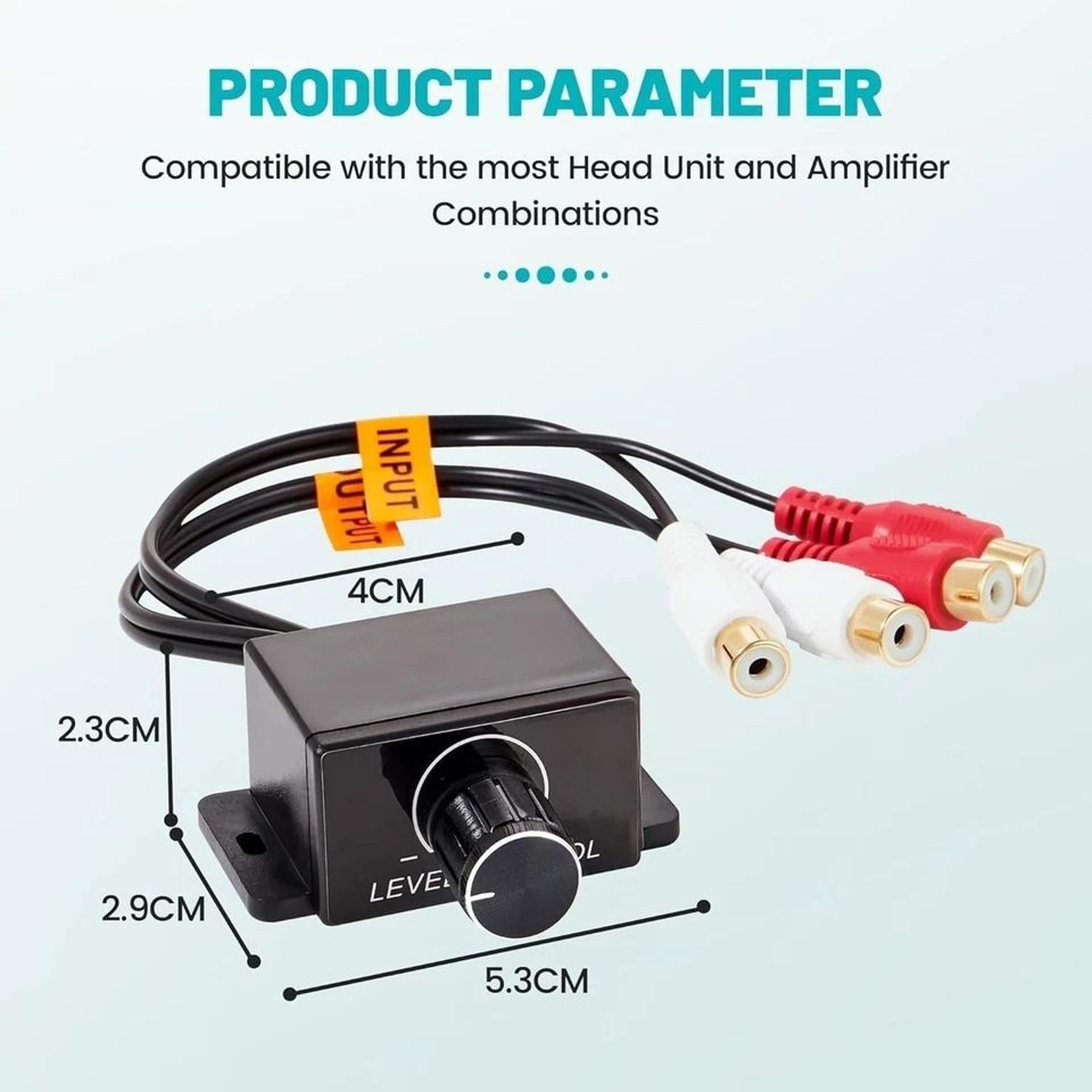 Universal Car Bass Knob RCA Level Controller For Amplifier And Subwoofer 1