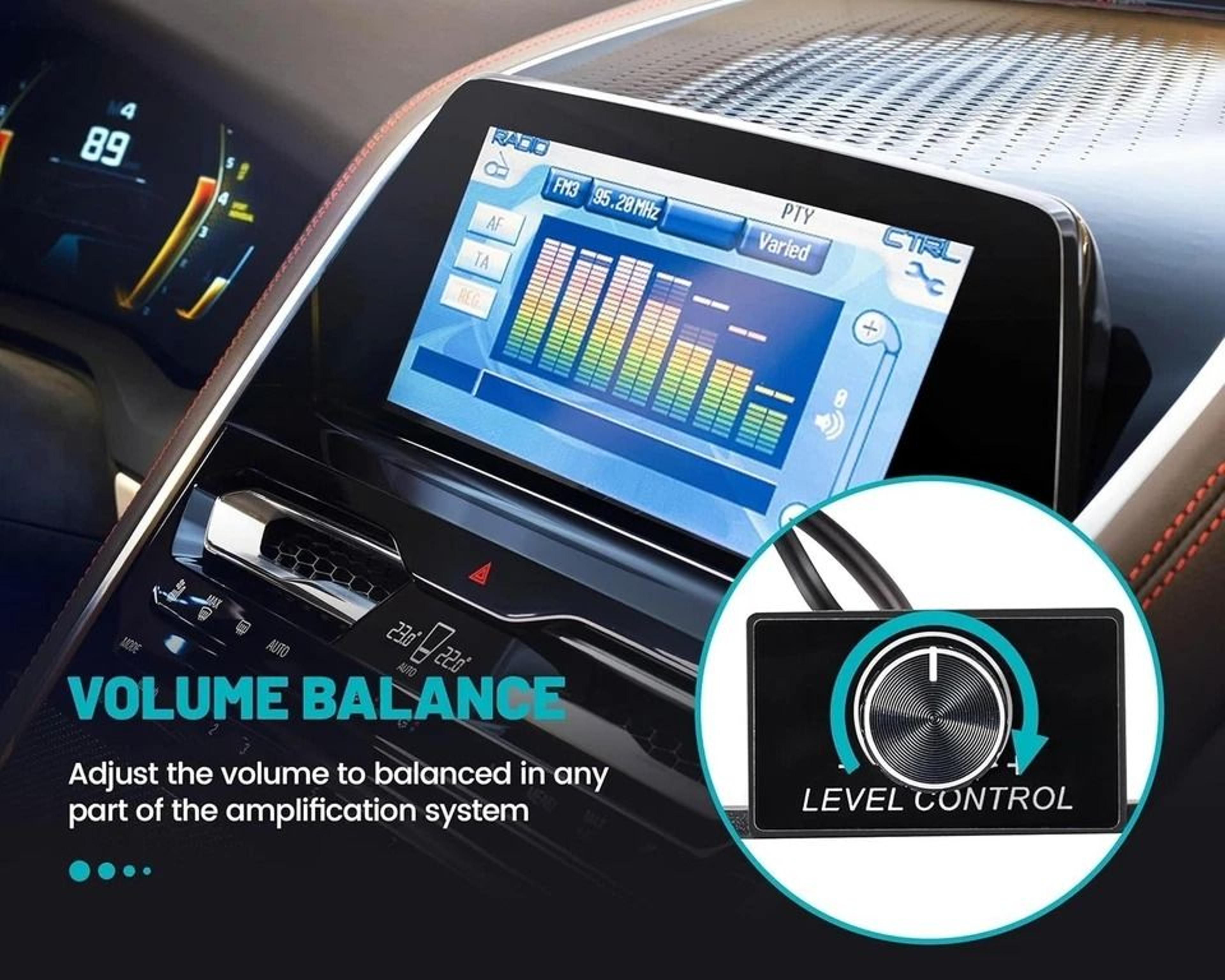 Universal Car Bass Knob RCA Level Controller For Amplifier And Subwoofer 3