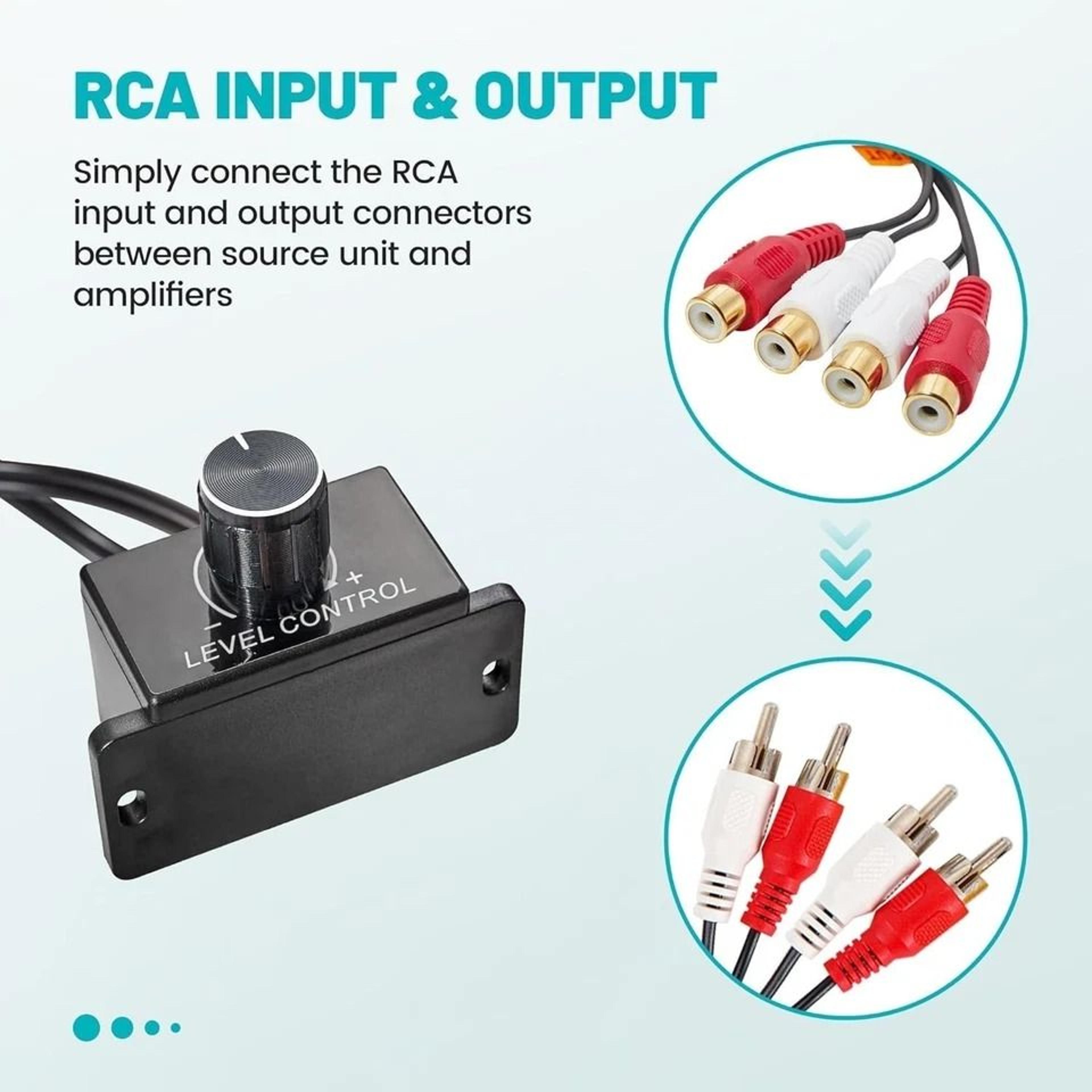Universal Car Bass Knob RCA Level Controller For Amplifier And Subwoofer 6