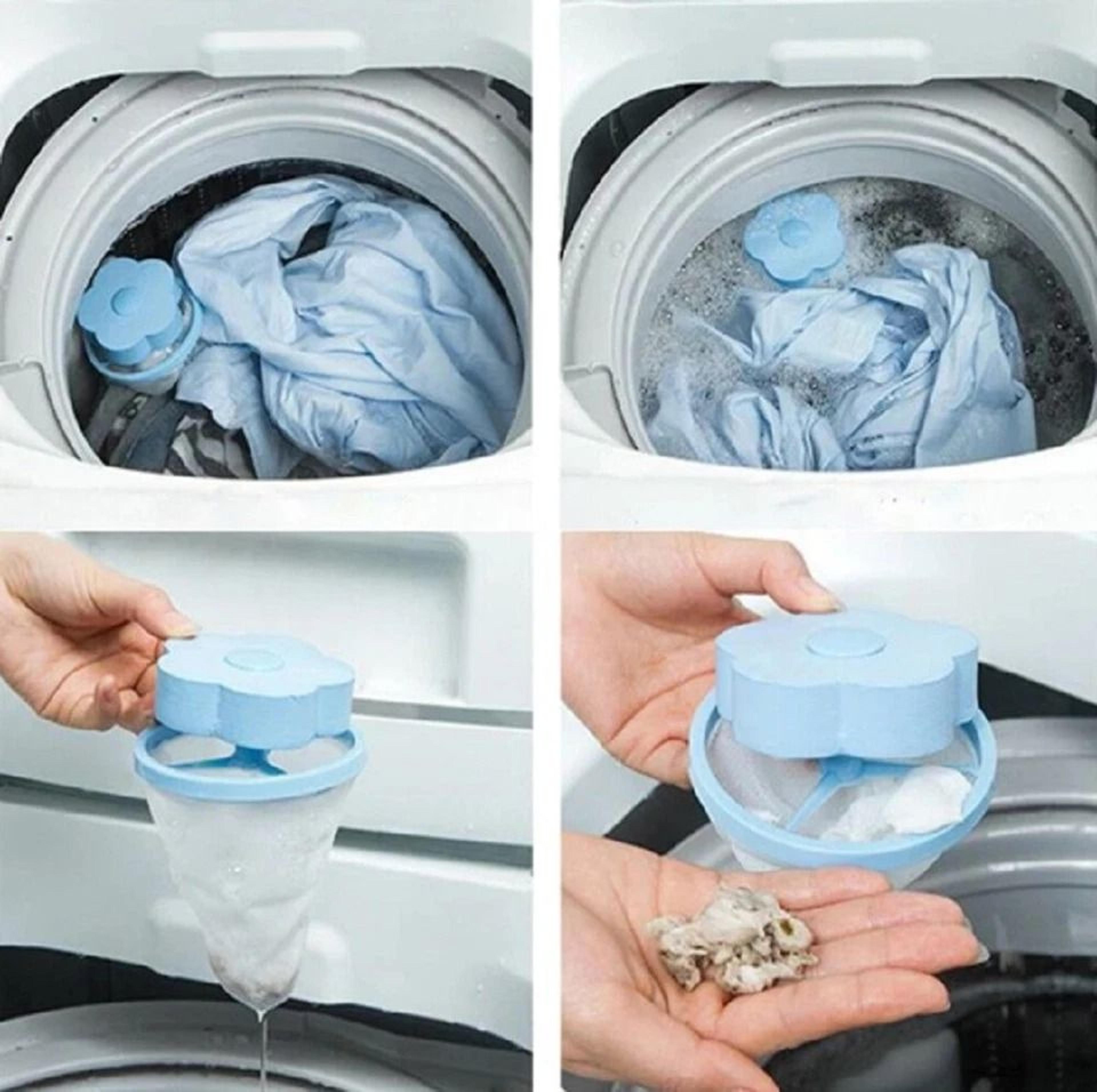 2Pack Laundry Lint And Pet Hair Remover Mesh Bags Reusable Floating Washers For Clothes 3