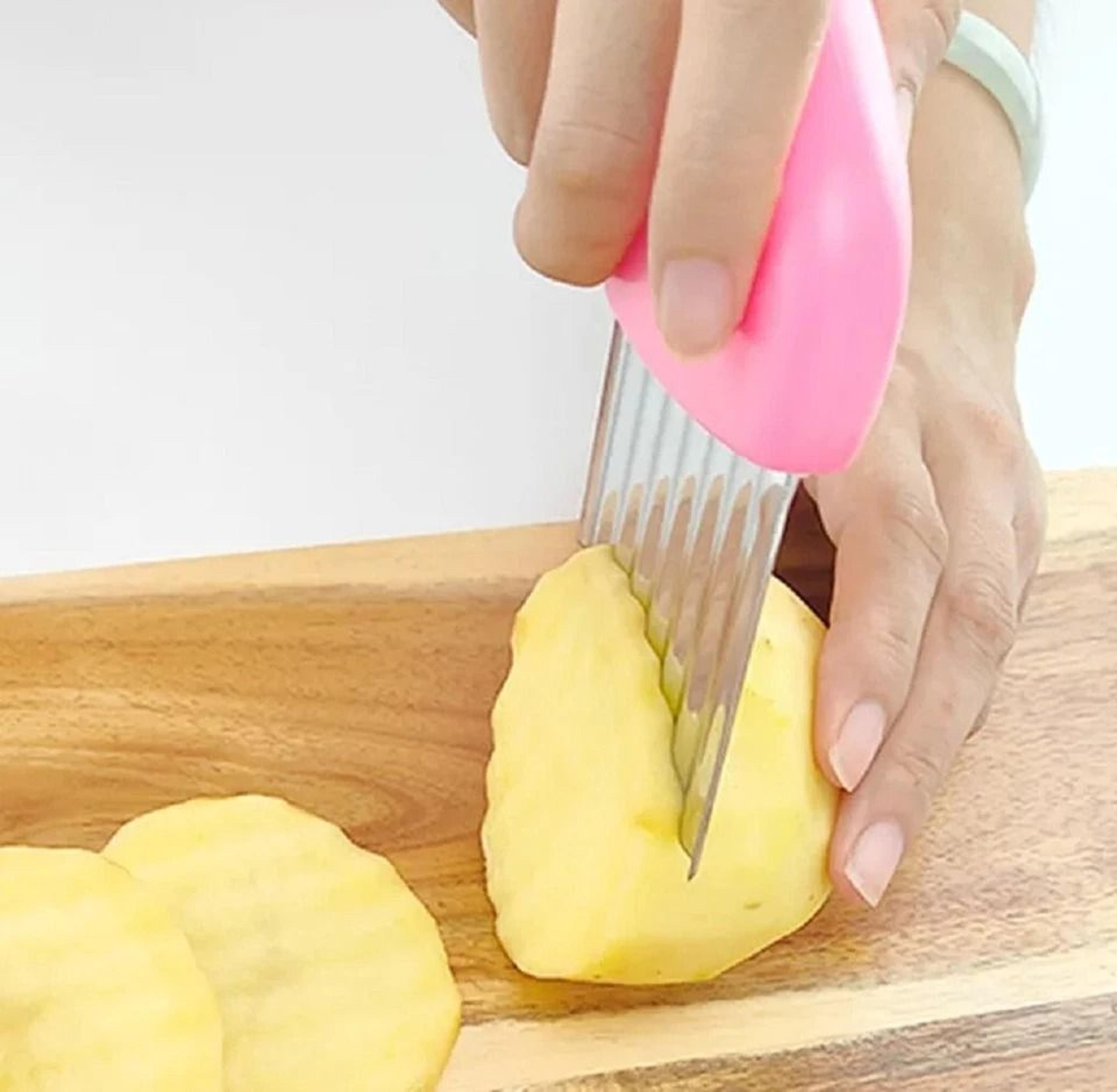 Crinkle Cutter Set Stainless Steel Wavy Slicer For Fries  Vegetables 2