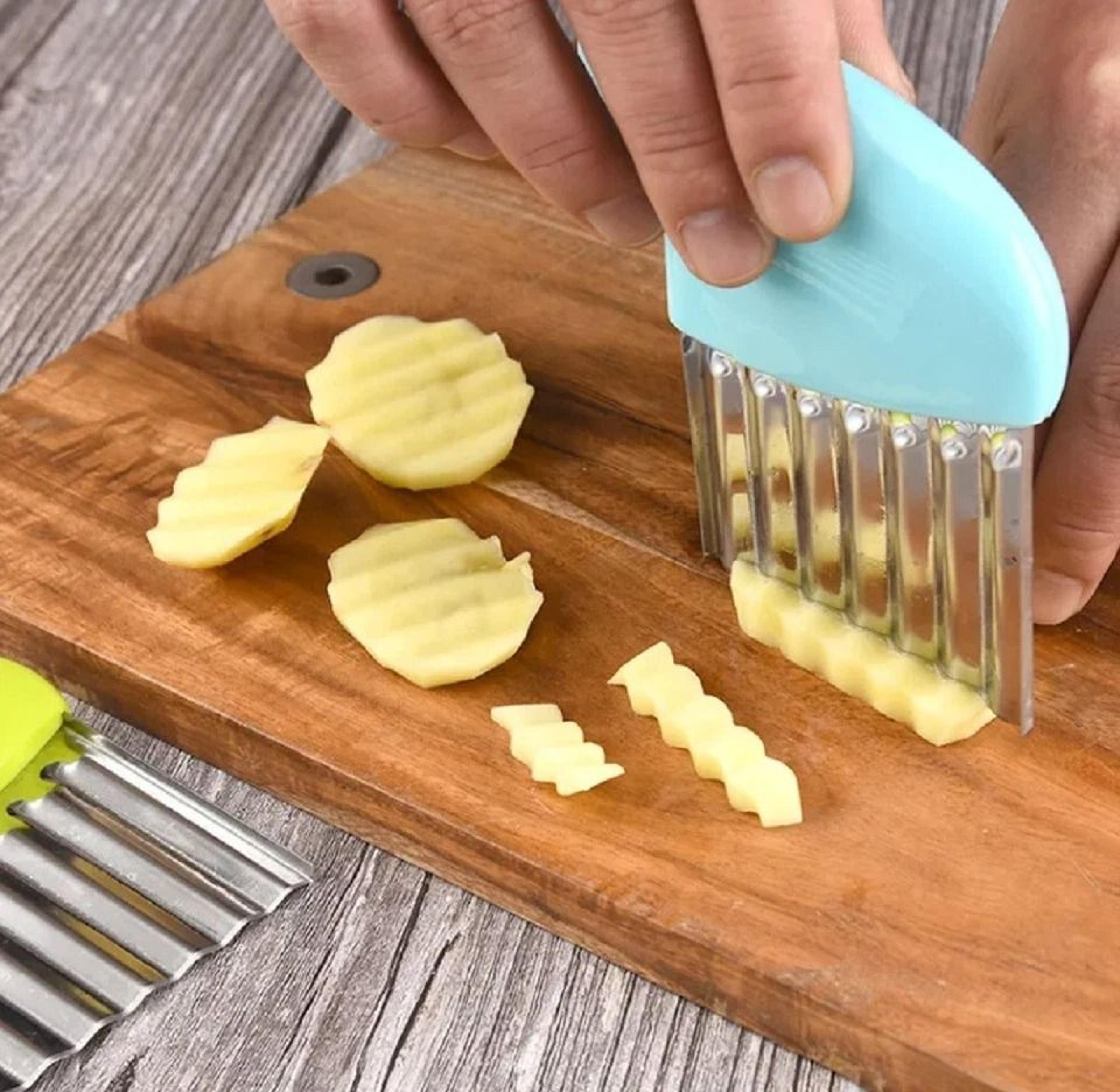 Crinkle Cutter Set Stainless Steel Wavy Slicer For Fries  Vegetables 3