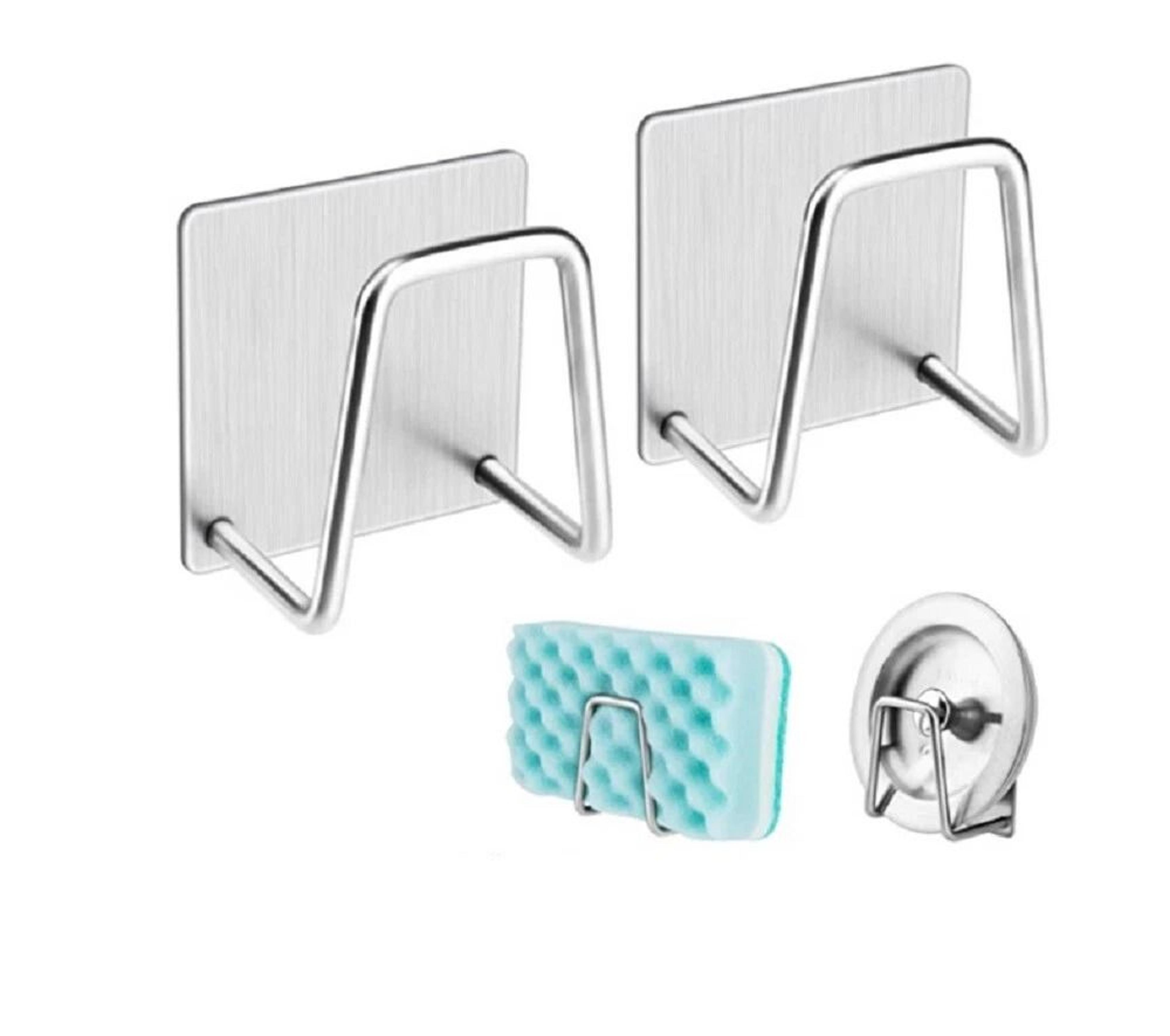 stainless steel sink sponge holder adhesive kitchen organizer