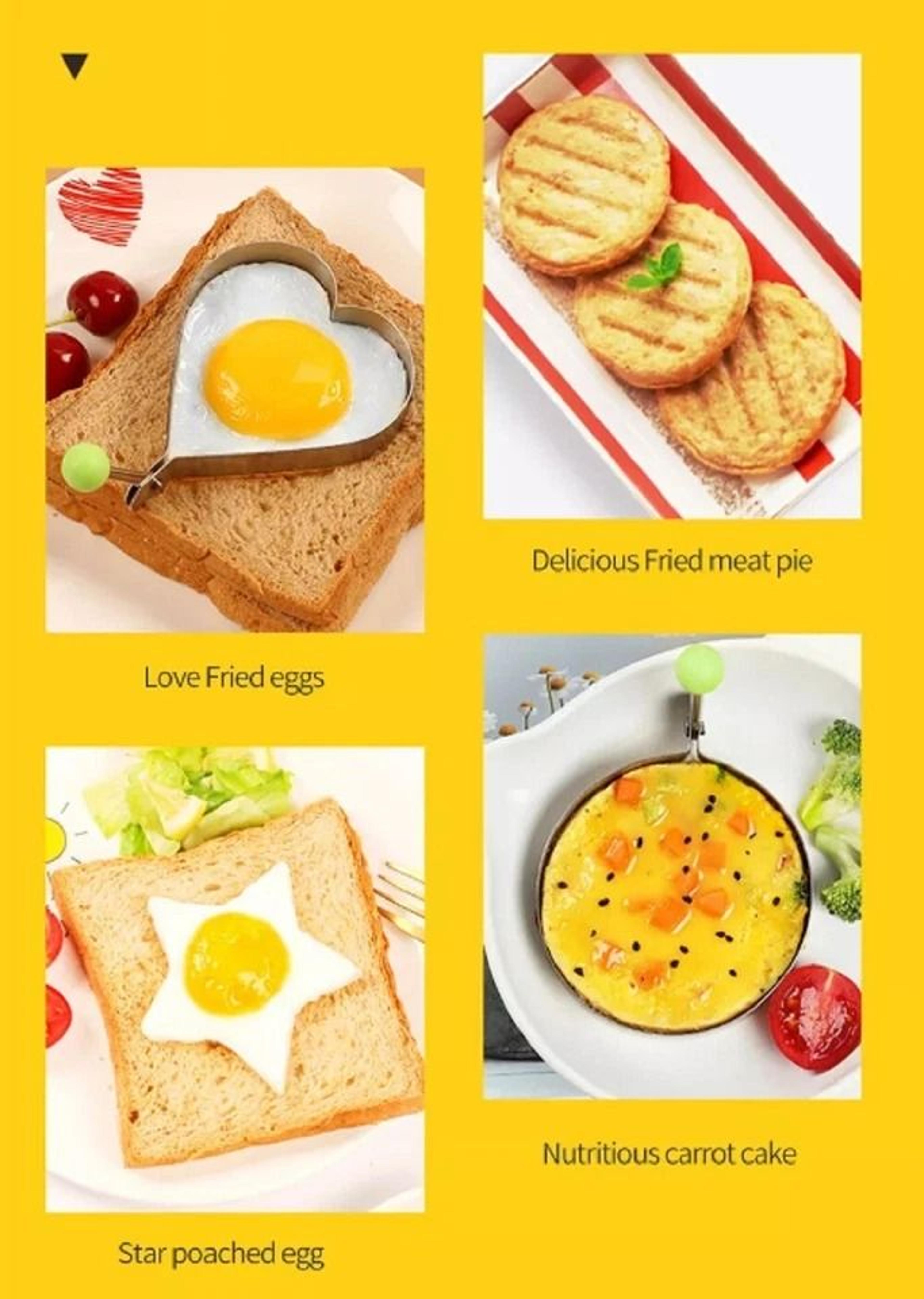 Nonstick Stainless Steel Pancake  Egg Rings Set Ideal For Perfect Breakfasts 4