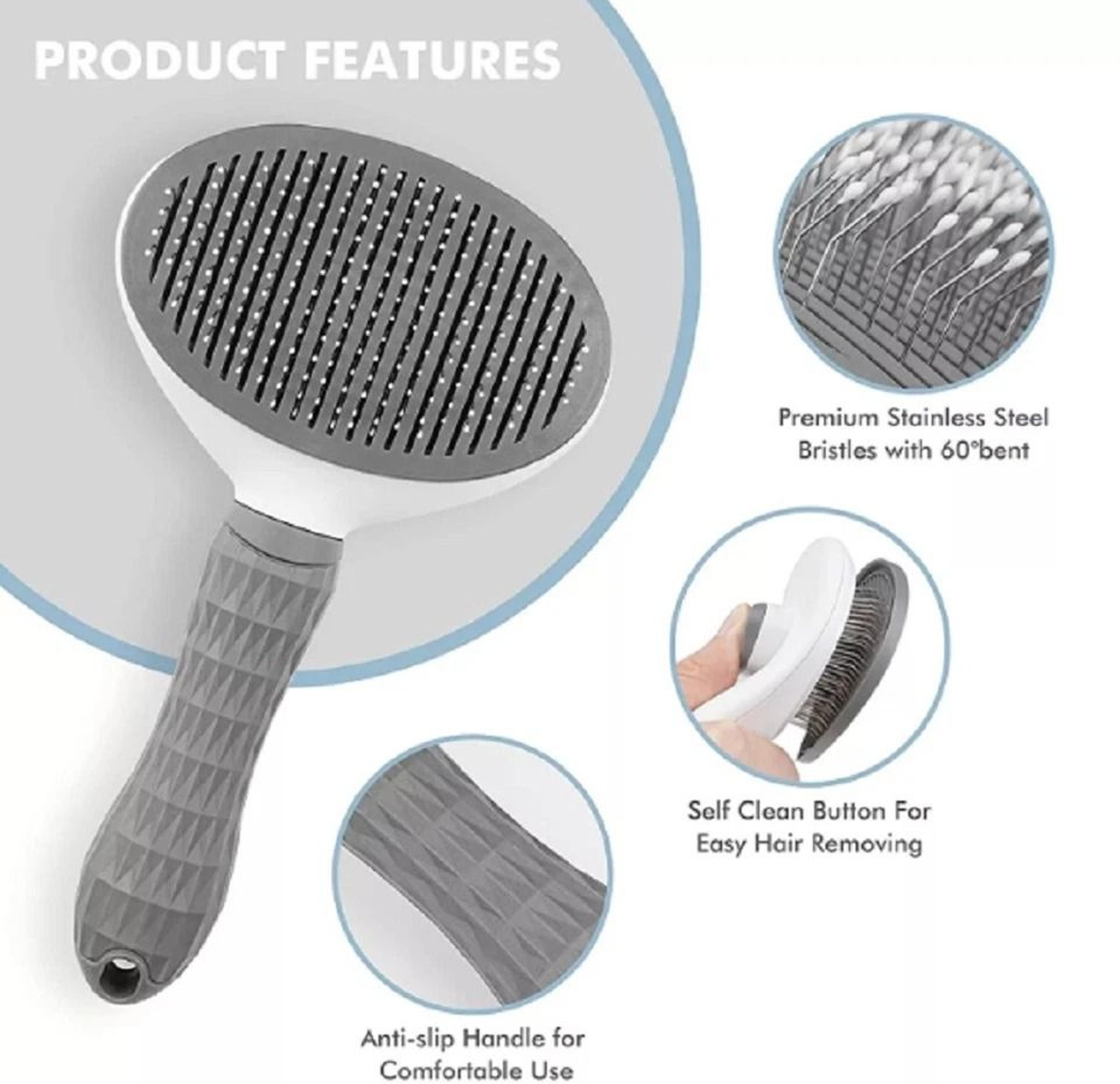 Pet Hair Remover Brush SelfCleaning Deshedding Comb For Dogs  Cats Grooming Tool For Shedding Contr 4