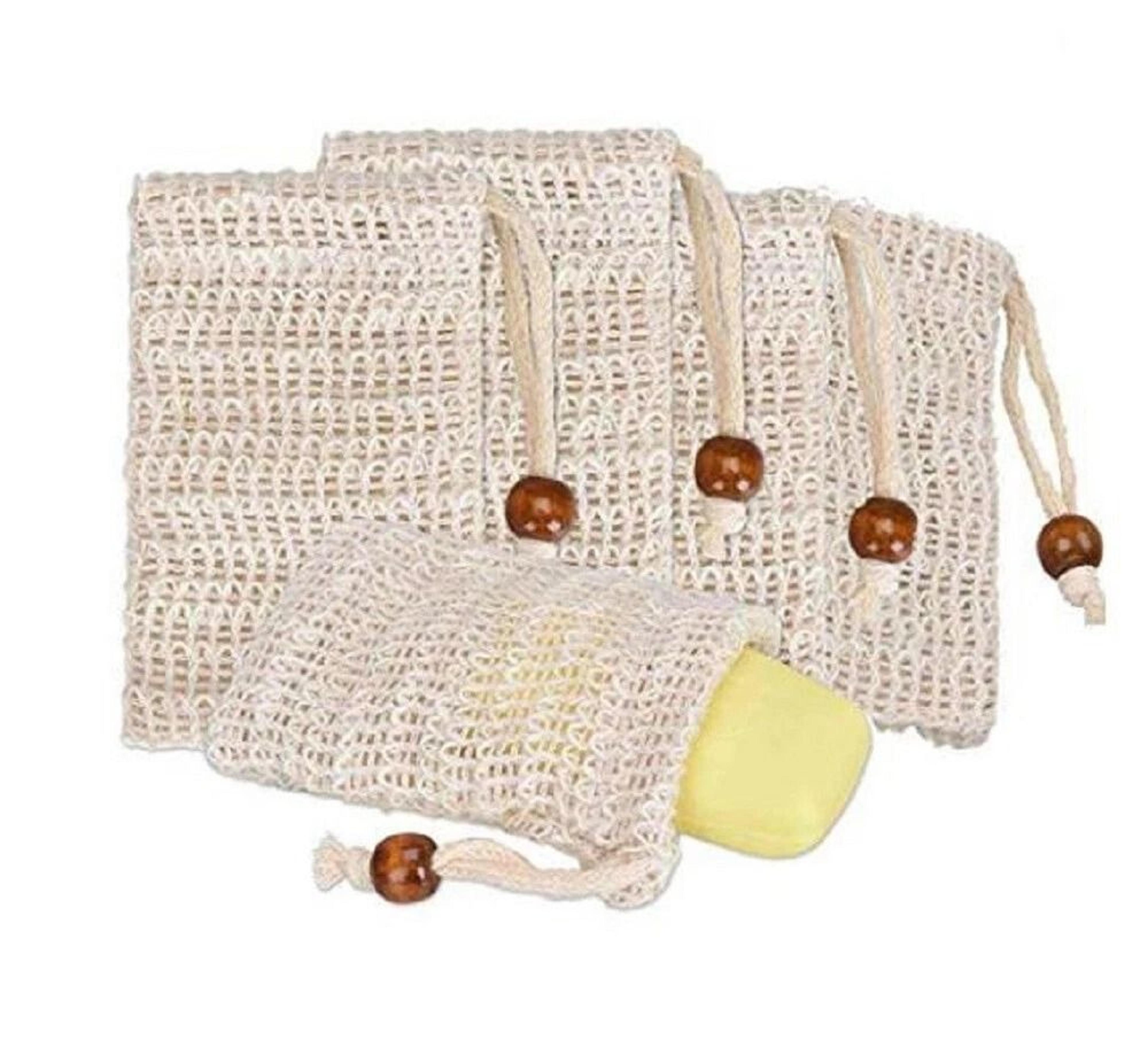 sisal soap saver bags natural exfoliating pouches for shower & bath