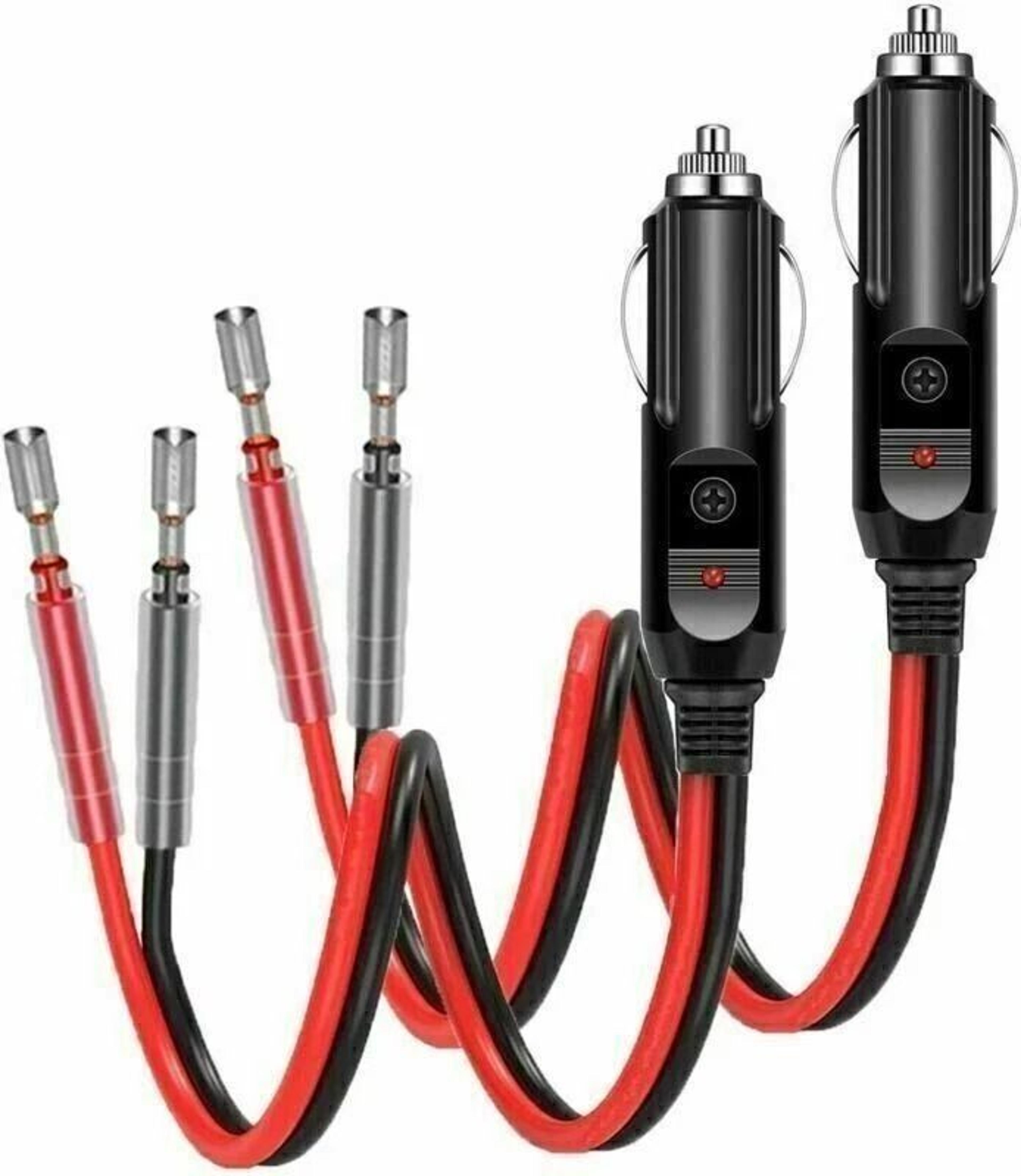 fused led cigarette lighter male plug replacement with power indicator