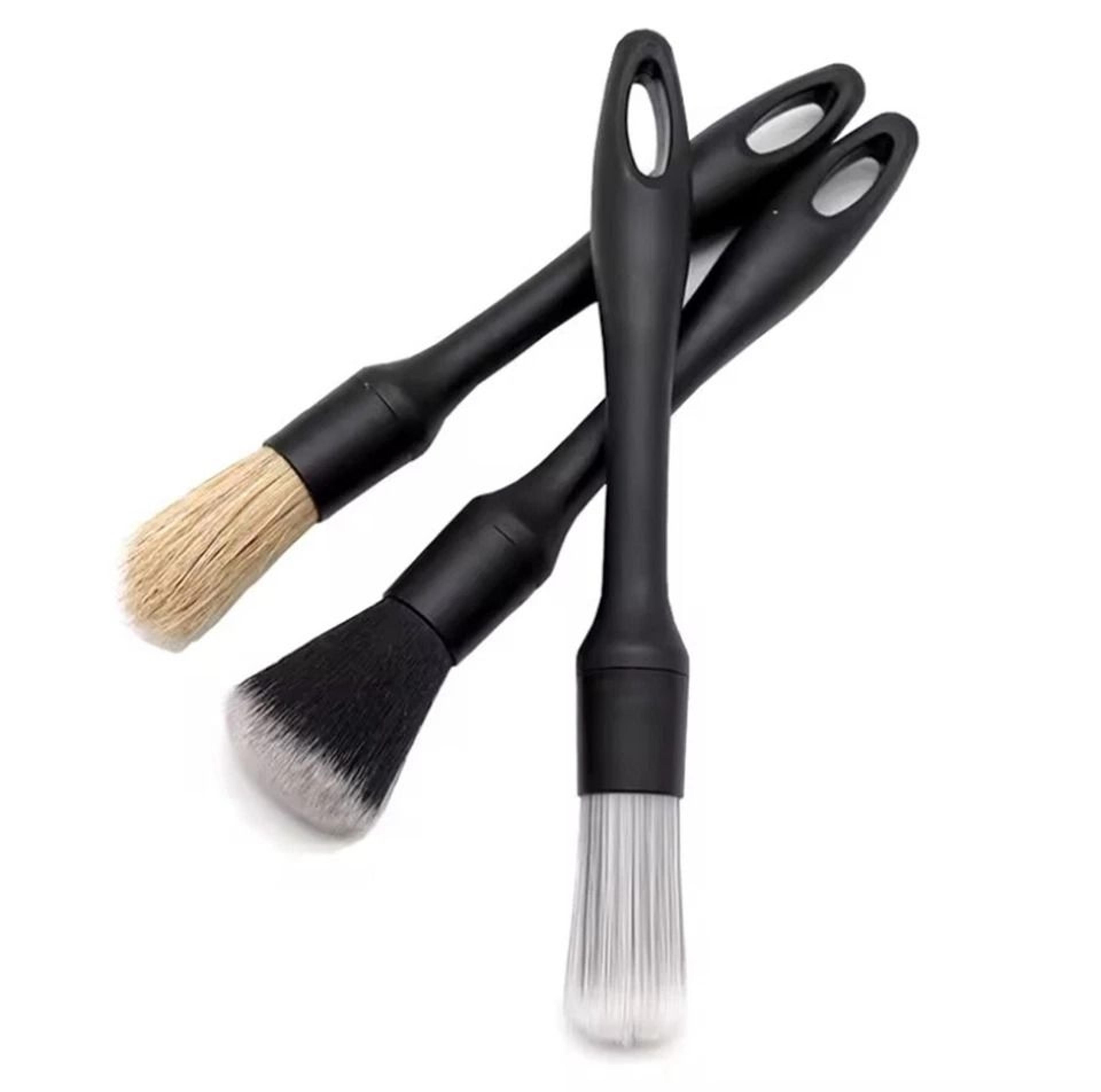 car detailing brush kit for wheels engine bay and interior cleaning