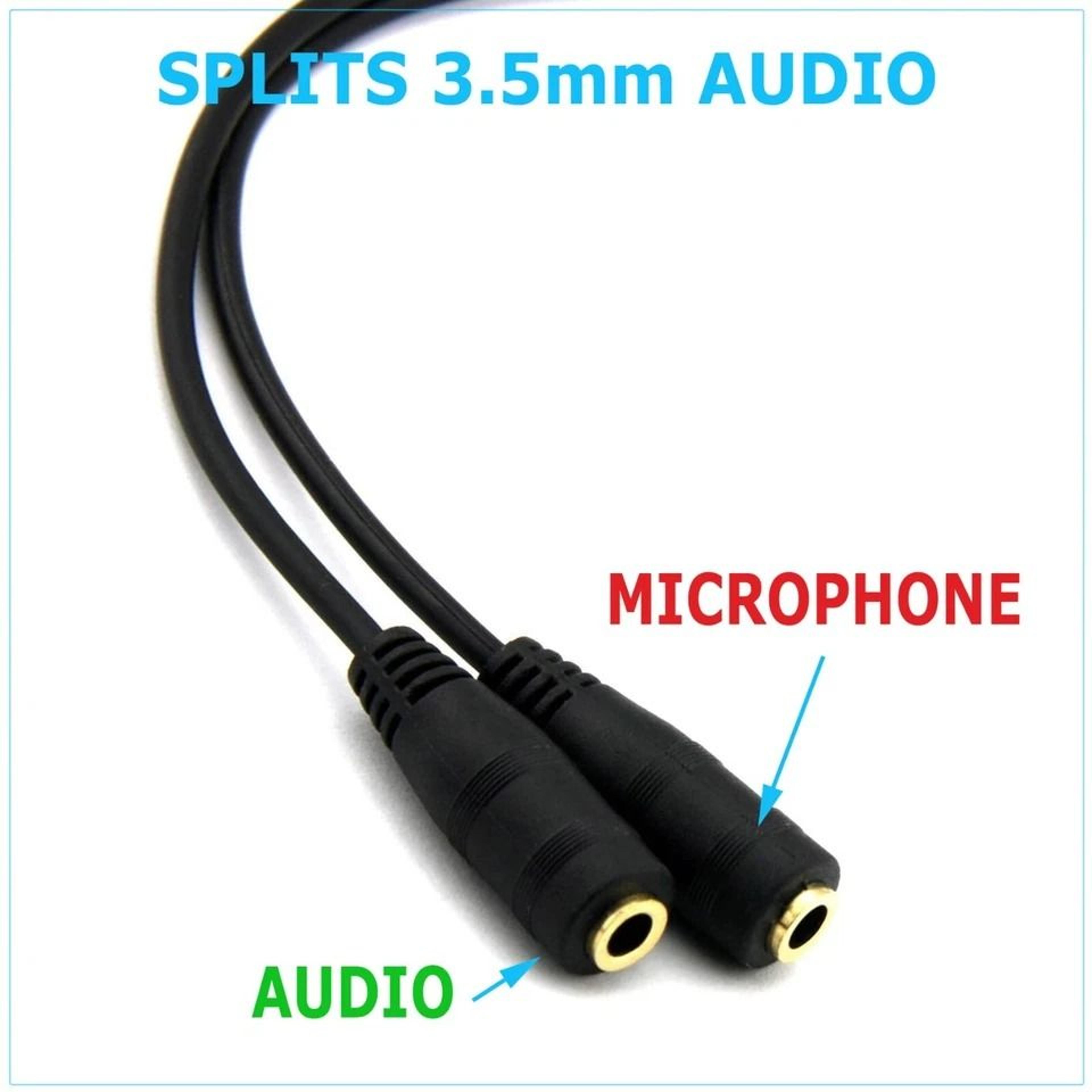 Headset Splitter Cable Gold Plated Audio Mic Adapter For Headphones And PC 3