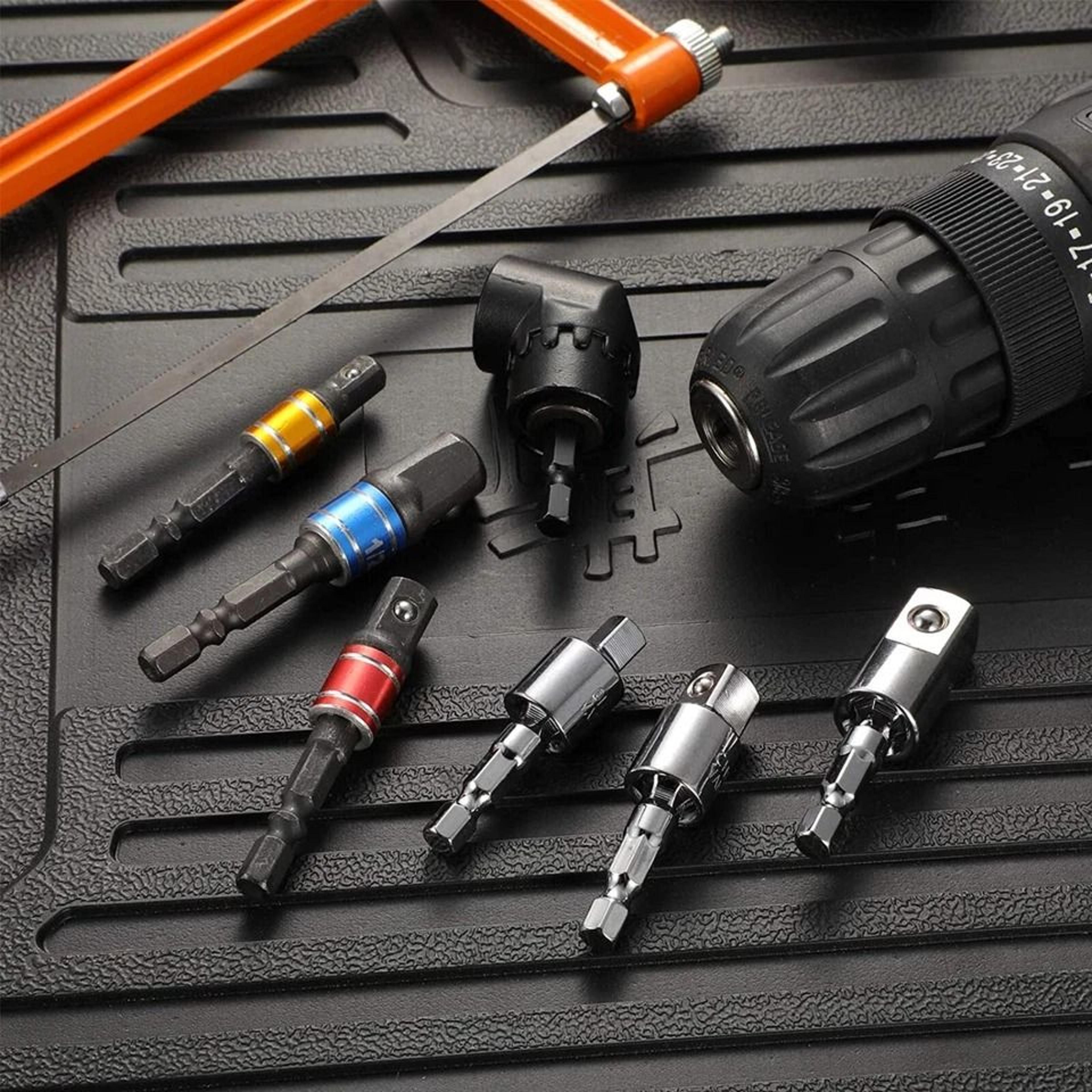 socket adapter set for impact driver and drill hex shank
