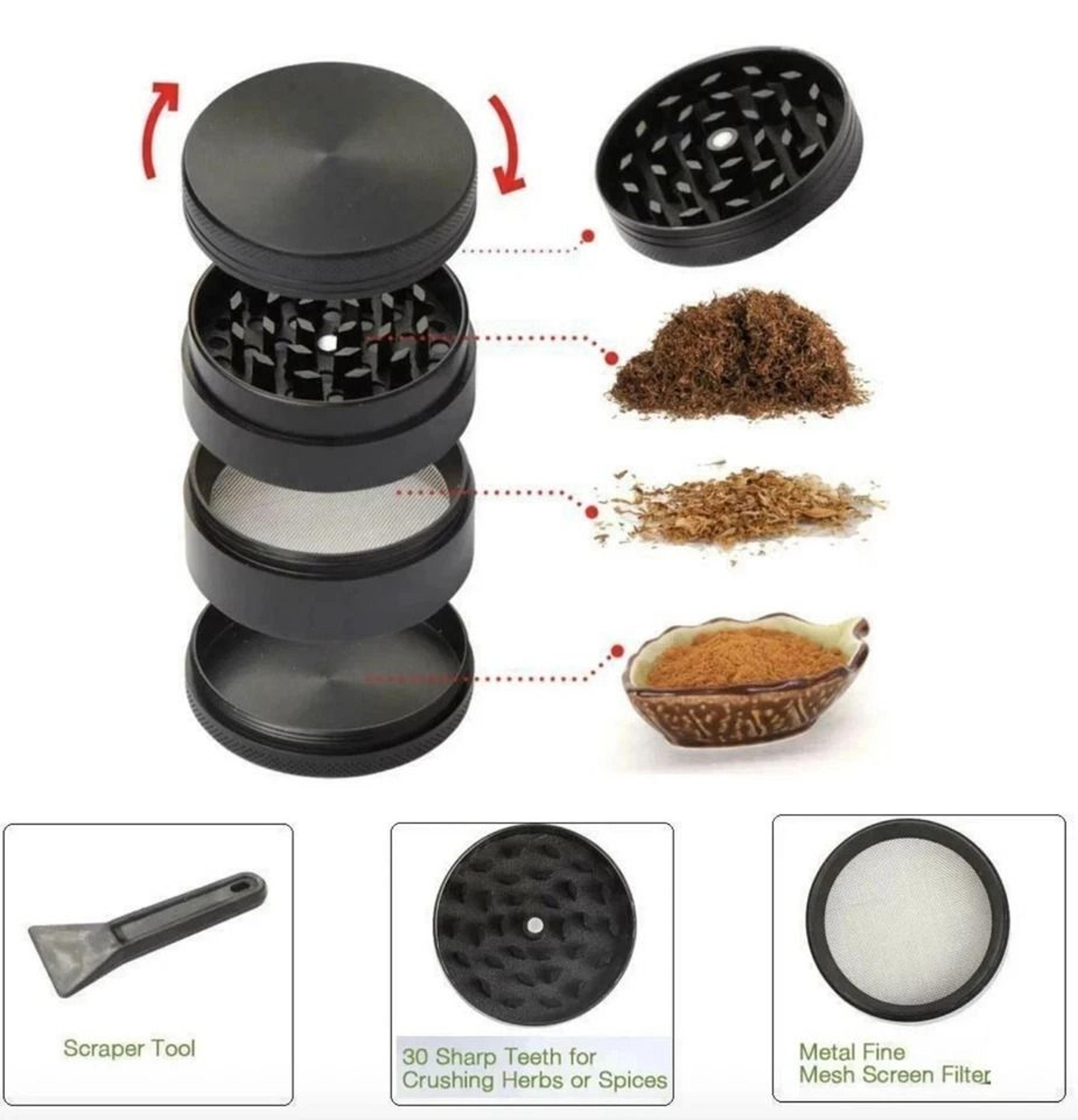 Herb Grinder With Handle Metal Tobacco And Spice Crusher 3