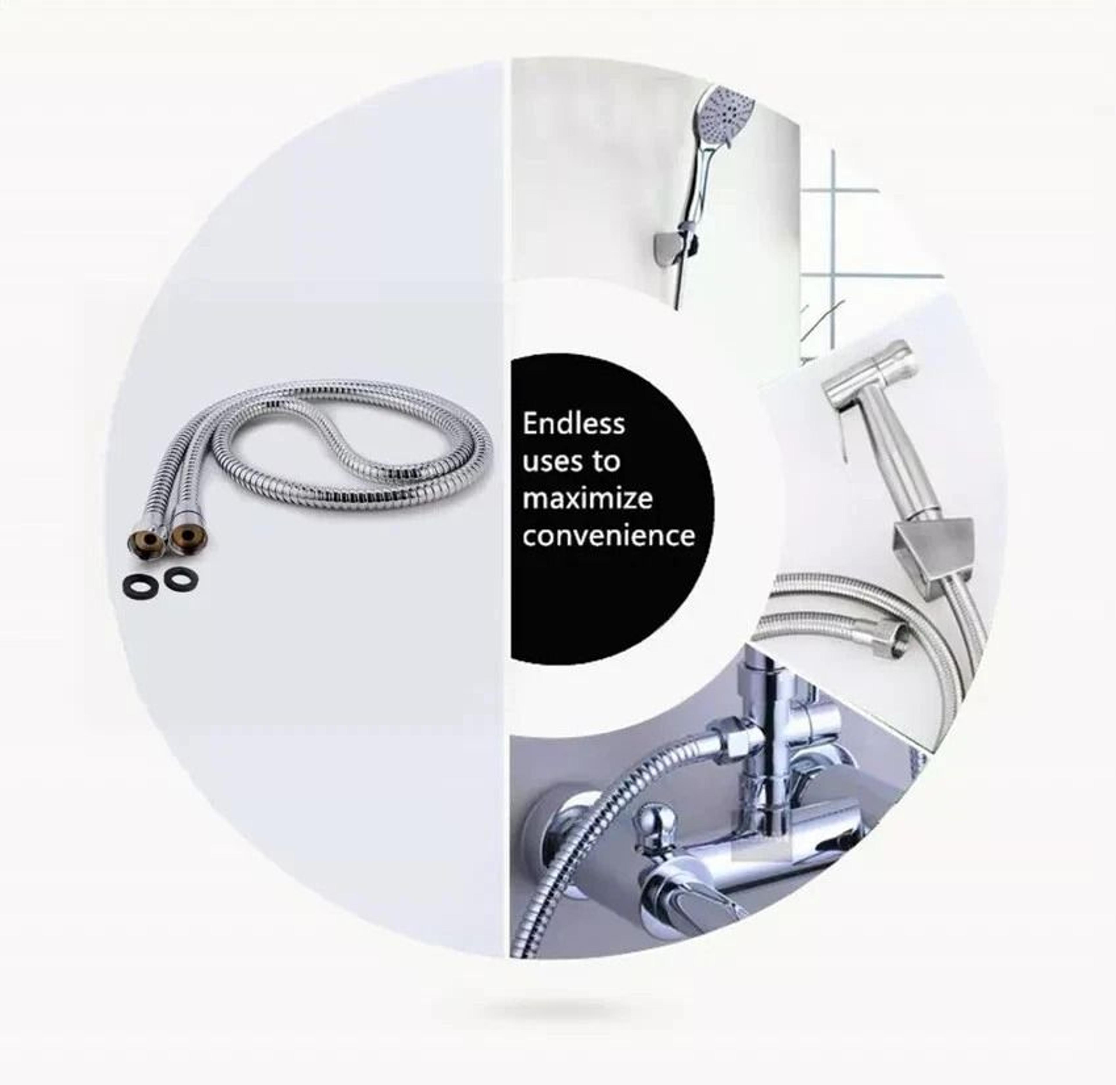 Stainless Steel Handheld Shower Hose Universal Replacement For RV Or Home 3