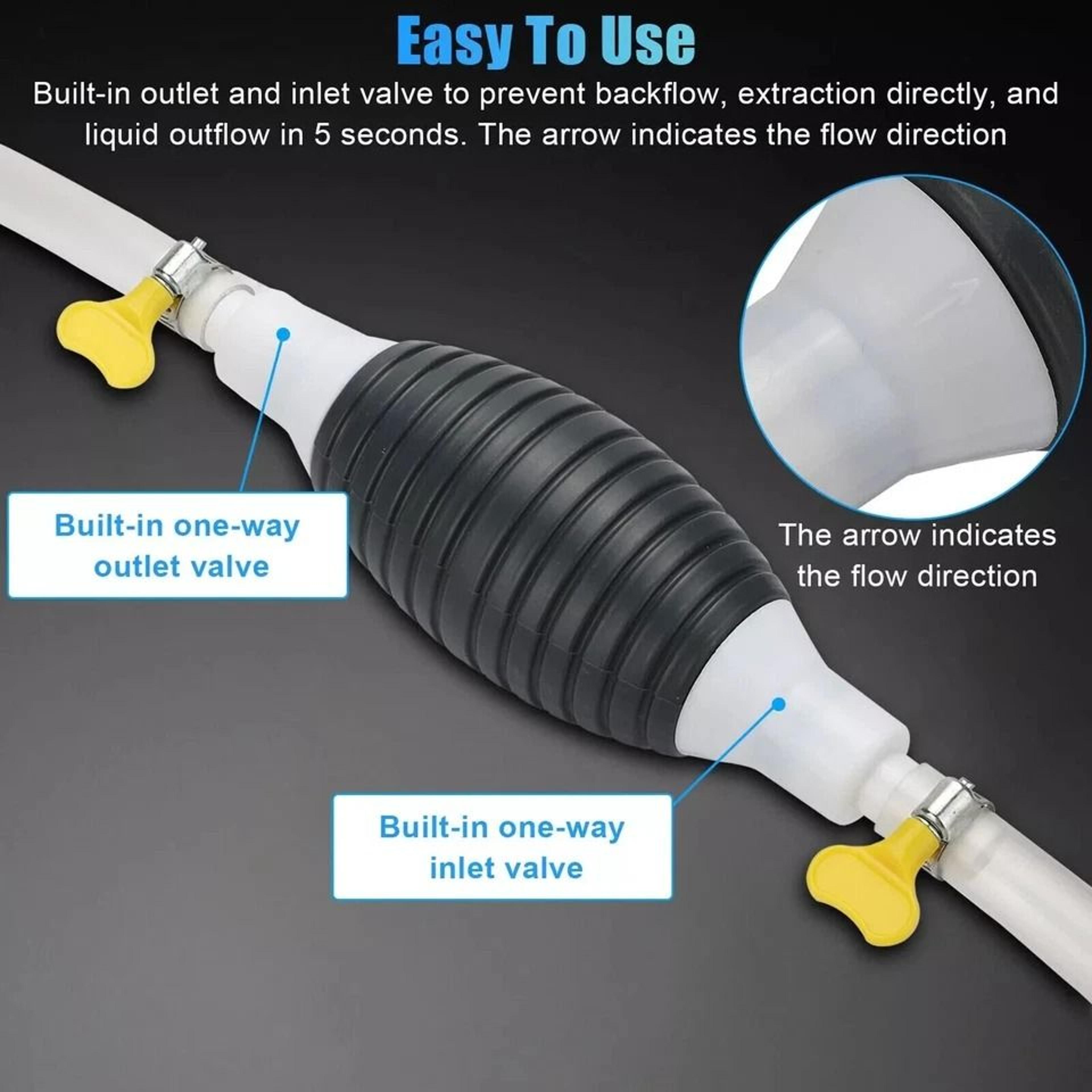 Portable Manual Siphon Pump Fuel Transfer Pump For Gasoline Petrol And Water 3