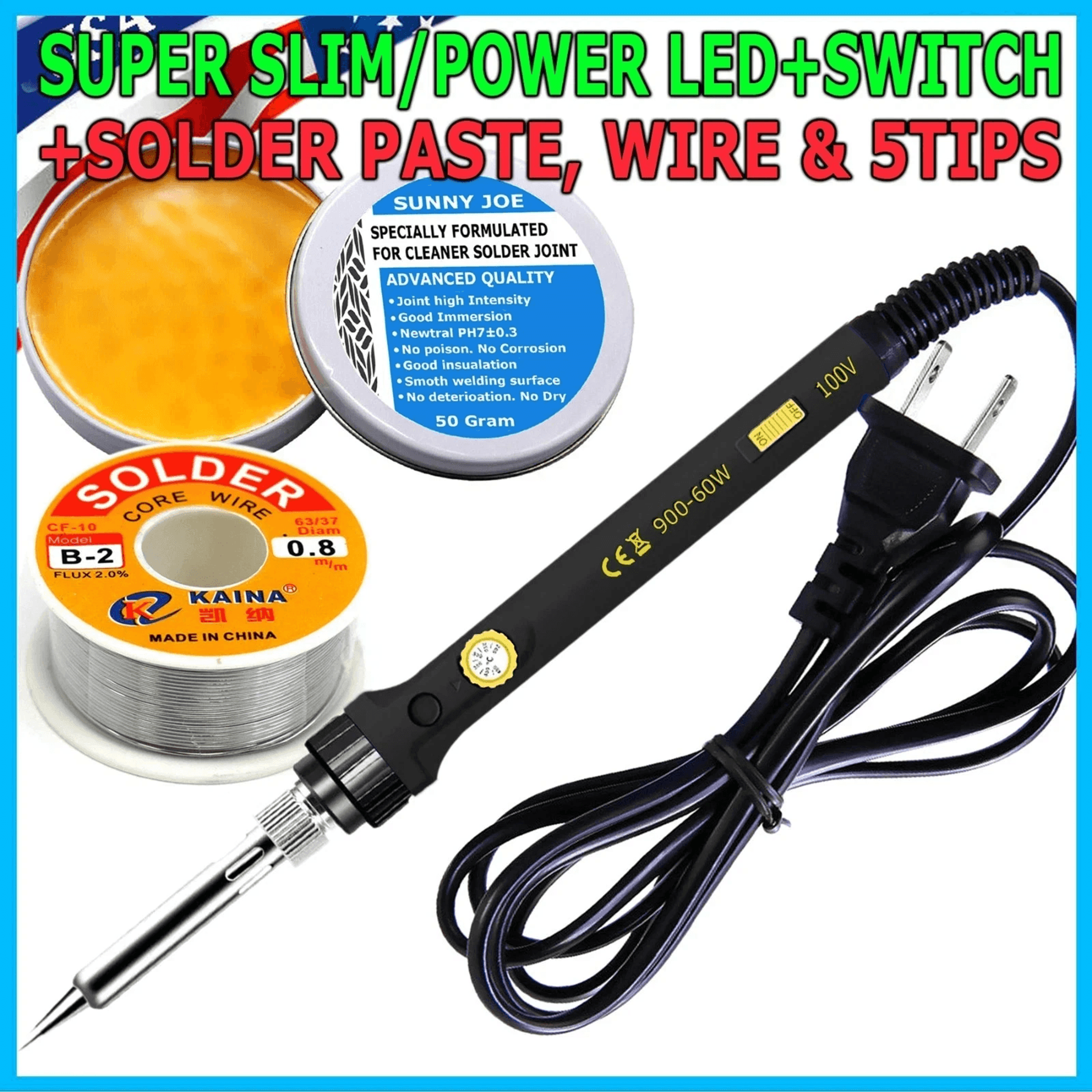 Soldering Iron Kit Adjustable Temperature Electronics Repair Tool Set 11