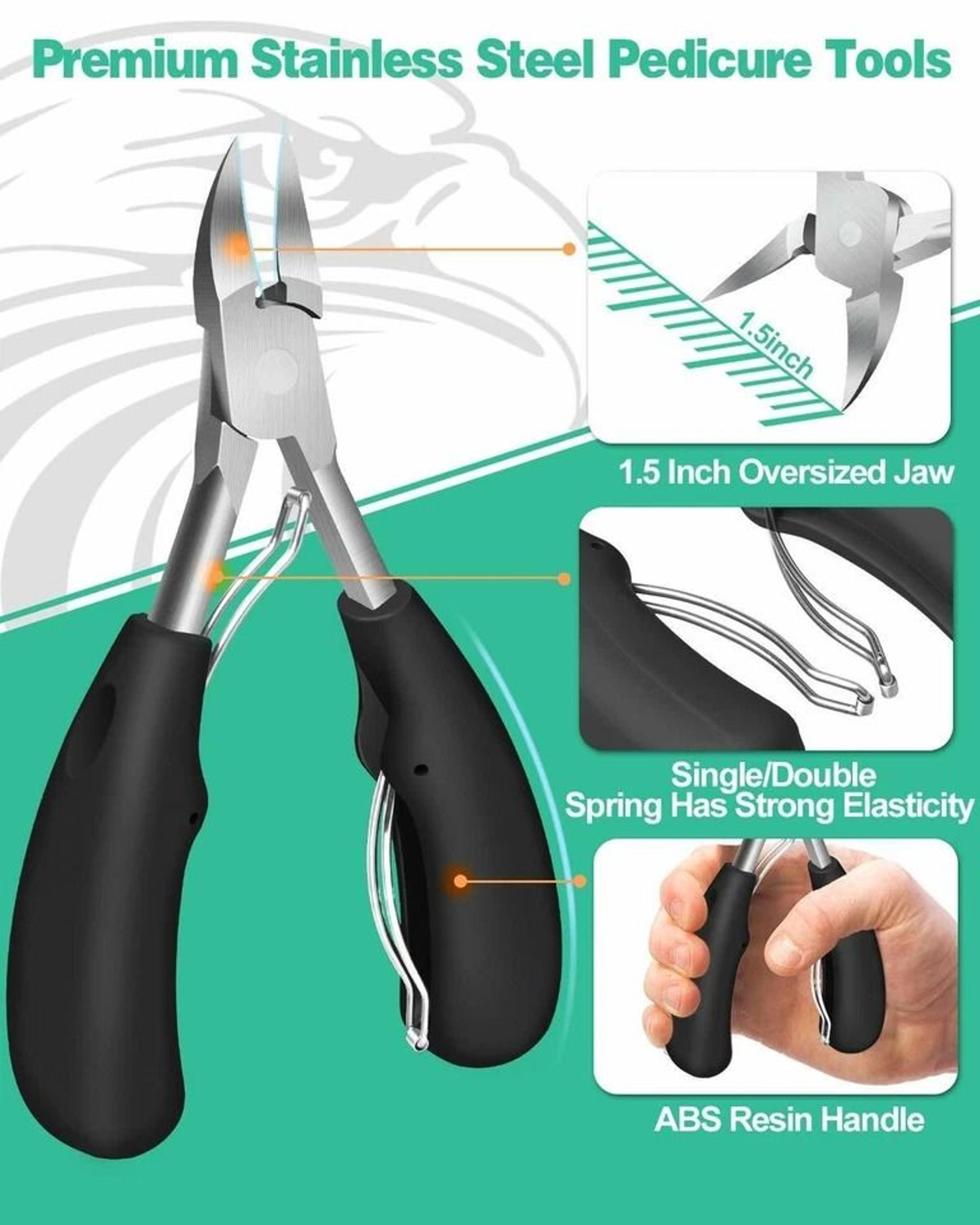 Heavy Duty Thick Toenail Clippers For Ingrown Nails Precision Scissor Cutter 7