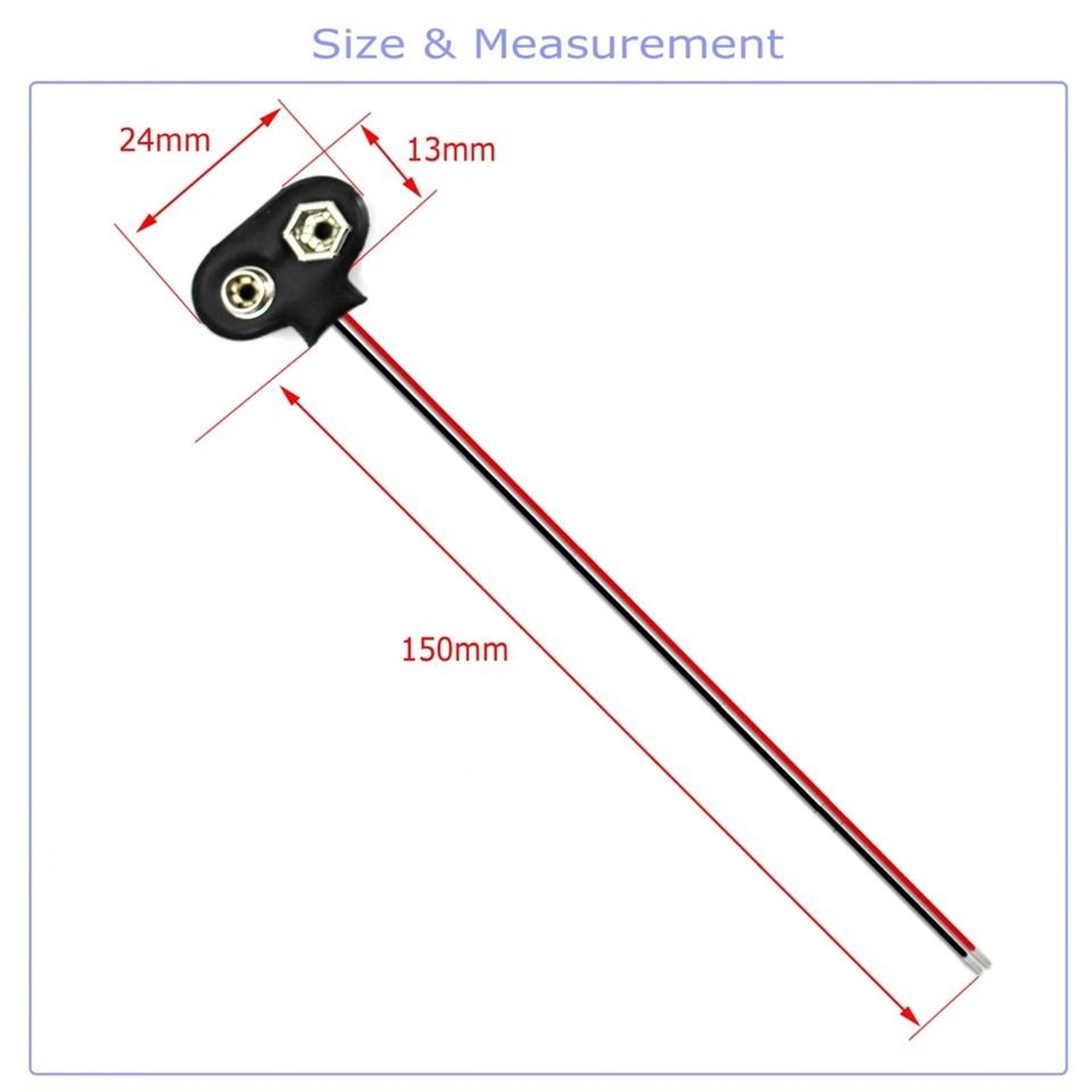 Battery Connector T Type Snap Clip Wire Leads For DIY Electronics And Repairs 5