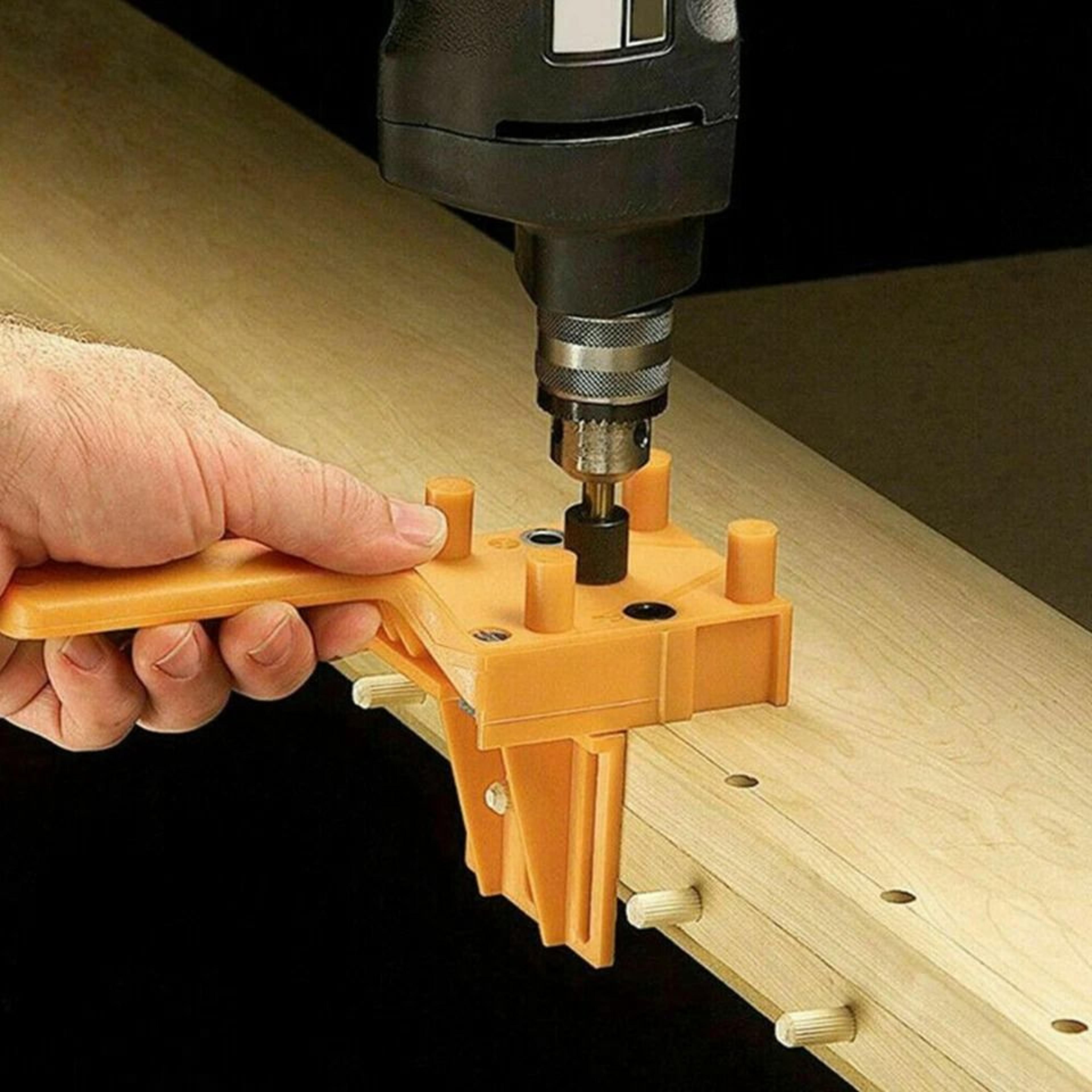 Handheld Woodworking Doweling Jig Drill Guide Wood Dowel Hole Kit 6