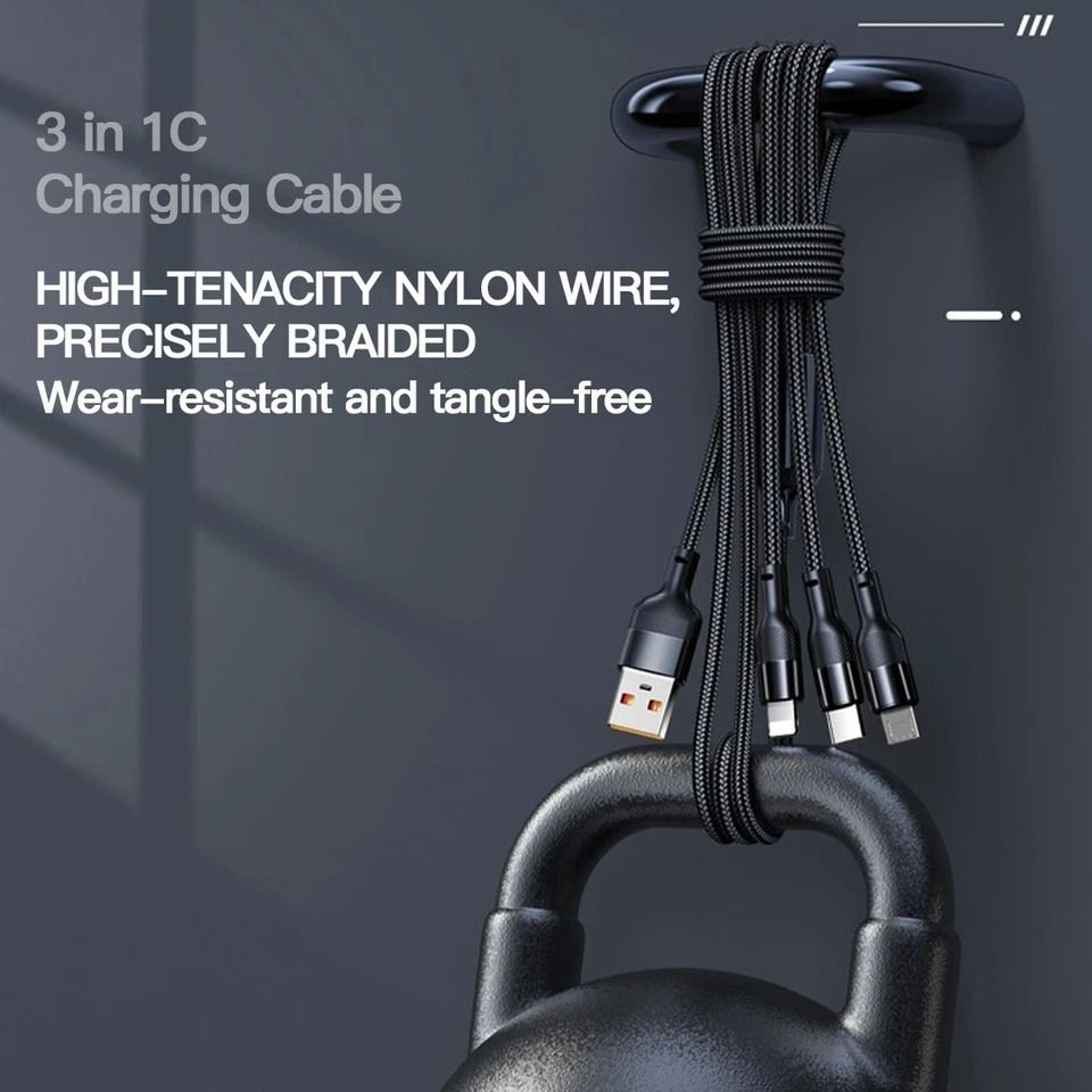 Charging Cable Fast Multi Charger For IPhone USB C Micro USB Nylon Braided 5