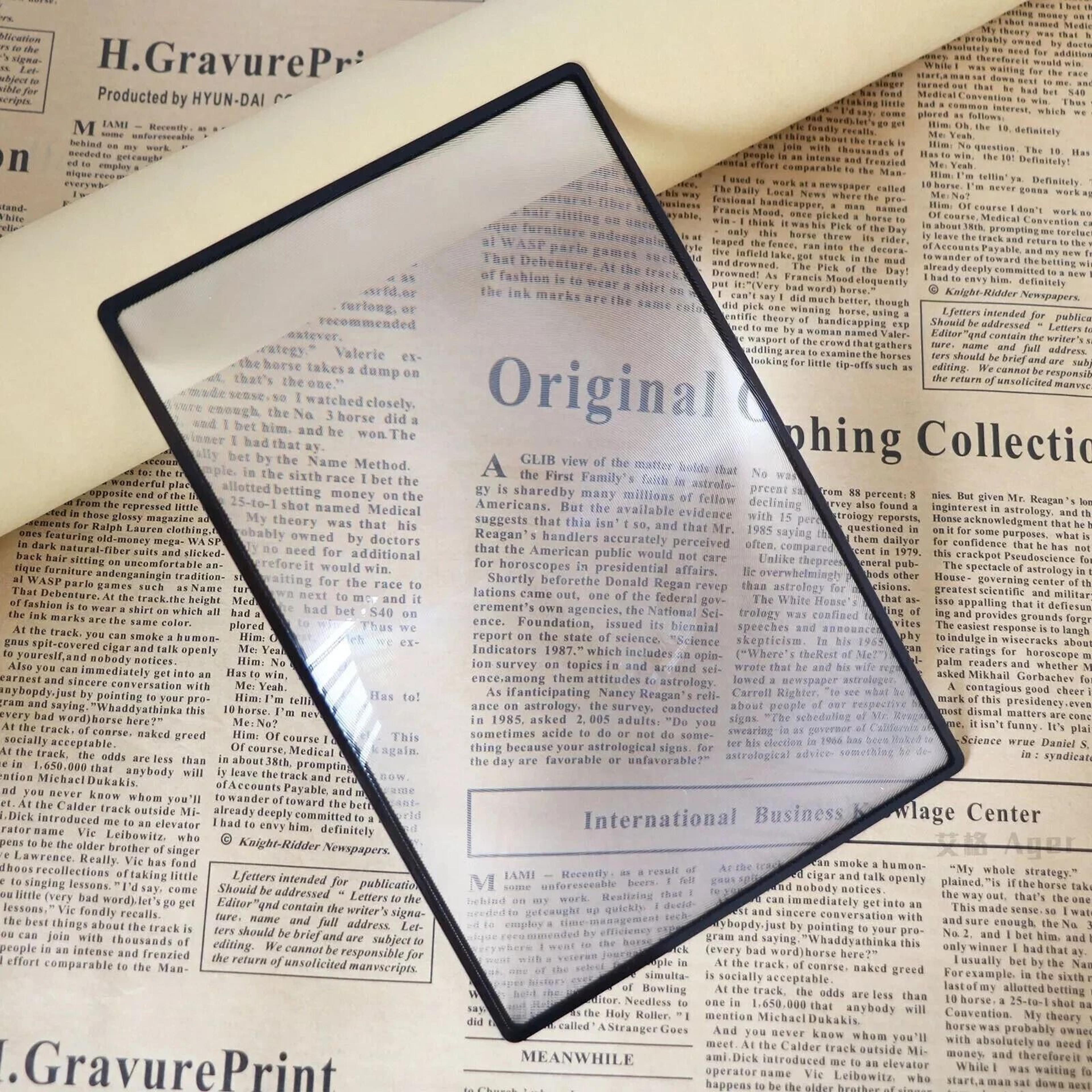 full page magnifier sheet reading aid lens for books, maps and small print