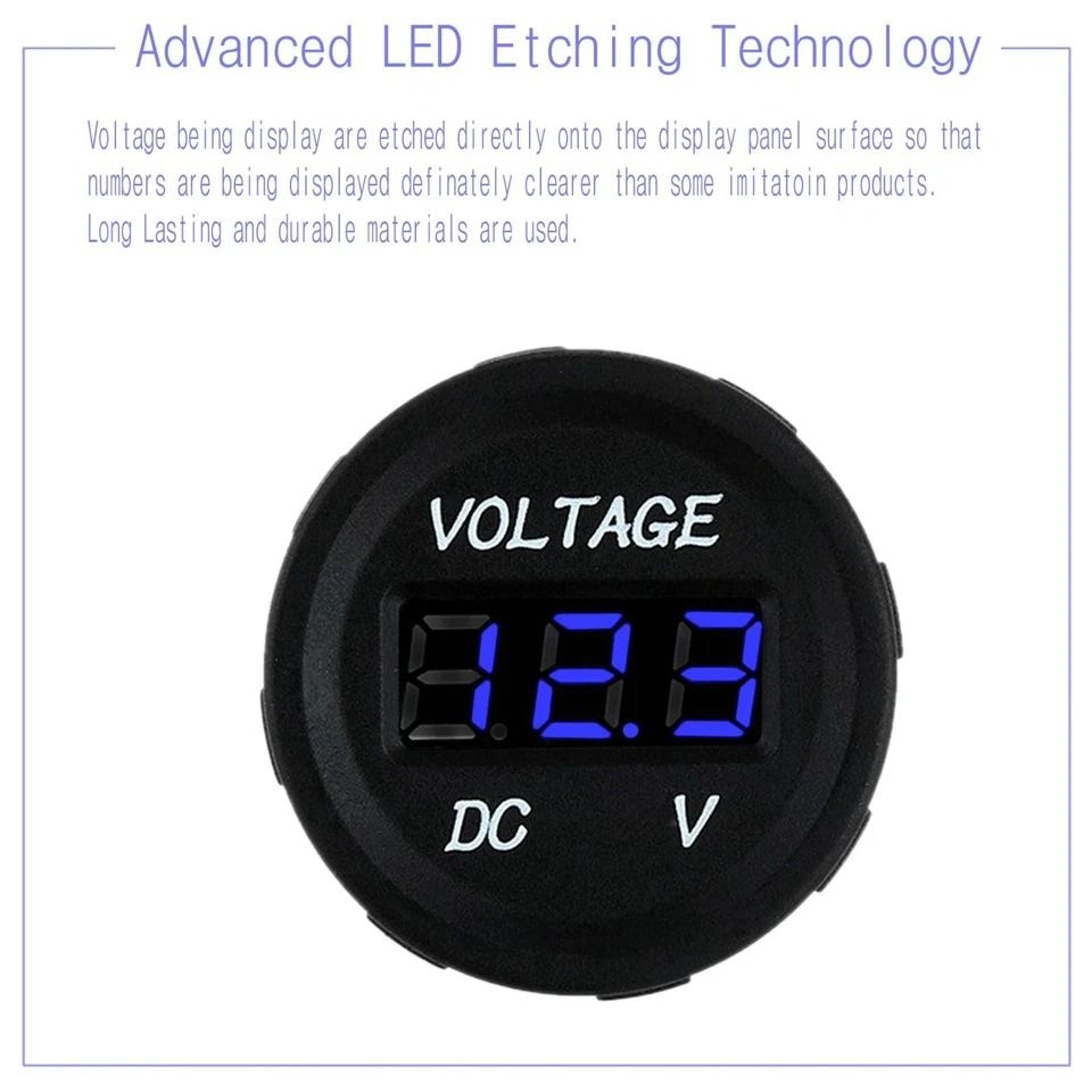 Blue Waterproof Voltmeter  Dual USB Charger For Vehicles Motorcycle Boat Car 4