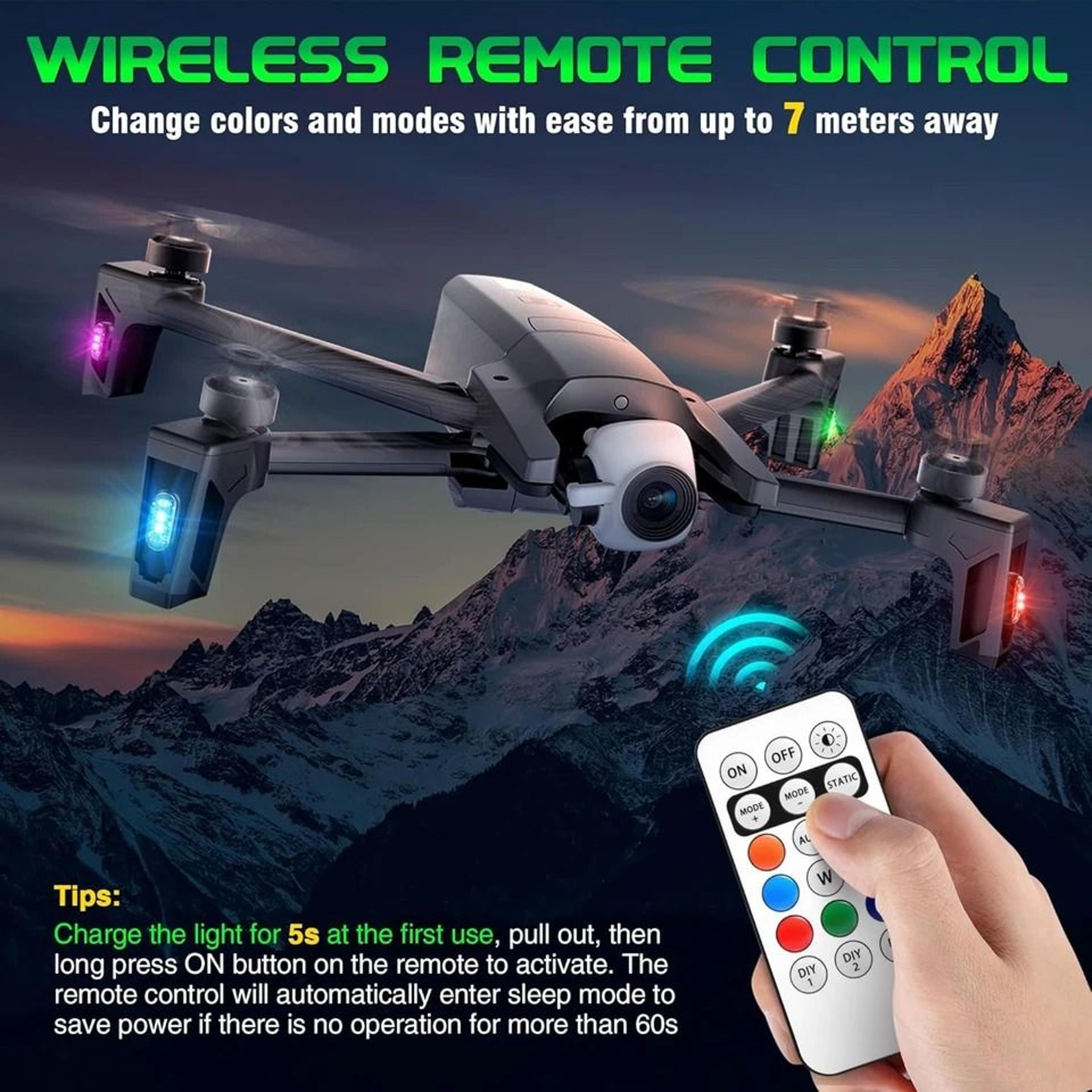 RGB Wireless LED Strobe Lights Rechargeable Flashing Warning Lights With 8 Color Modes 3