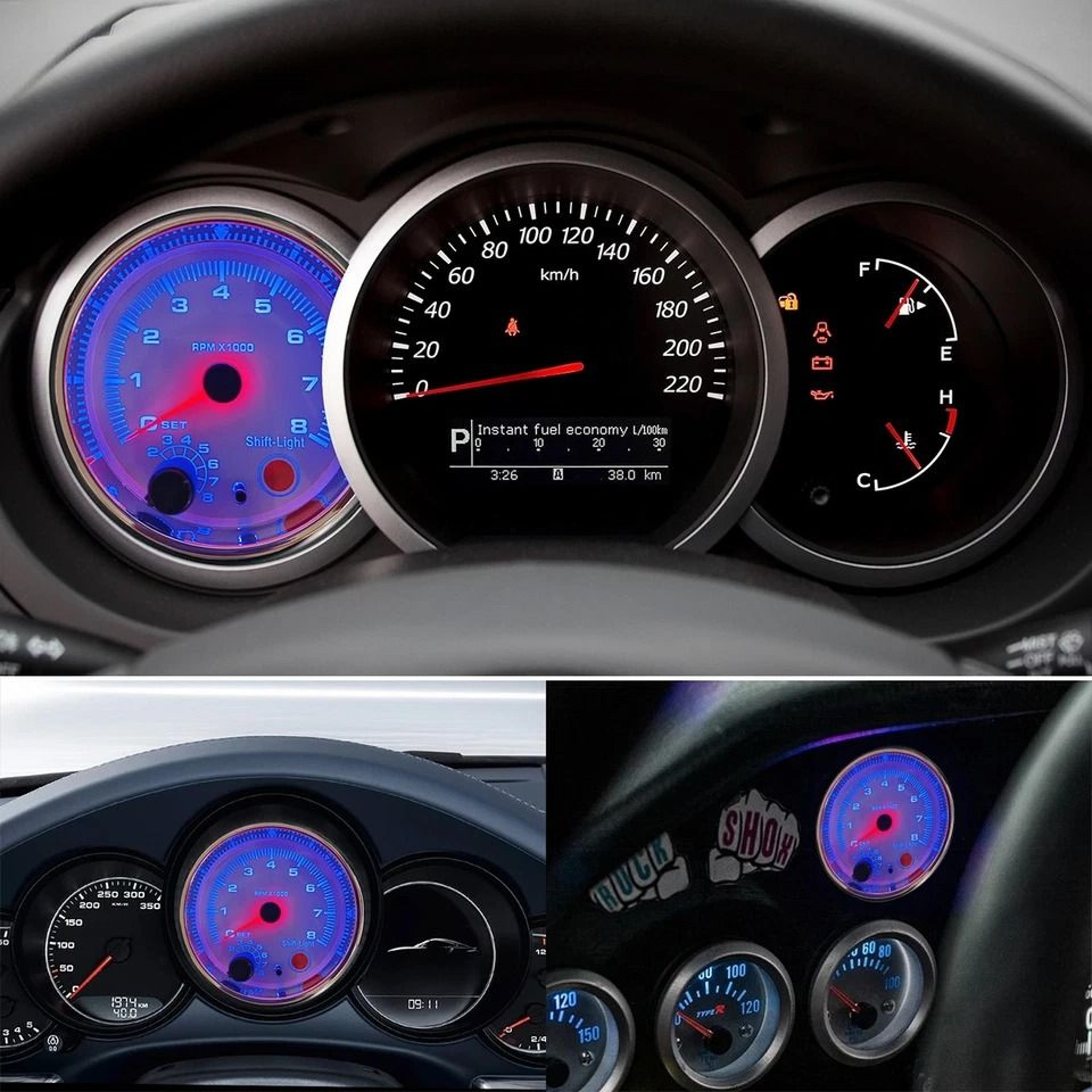 Digital Car Tachometer With LED Shift Light RPM For Vehicles 6