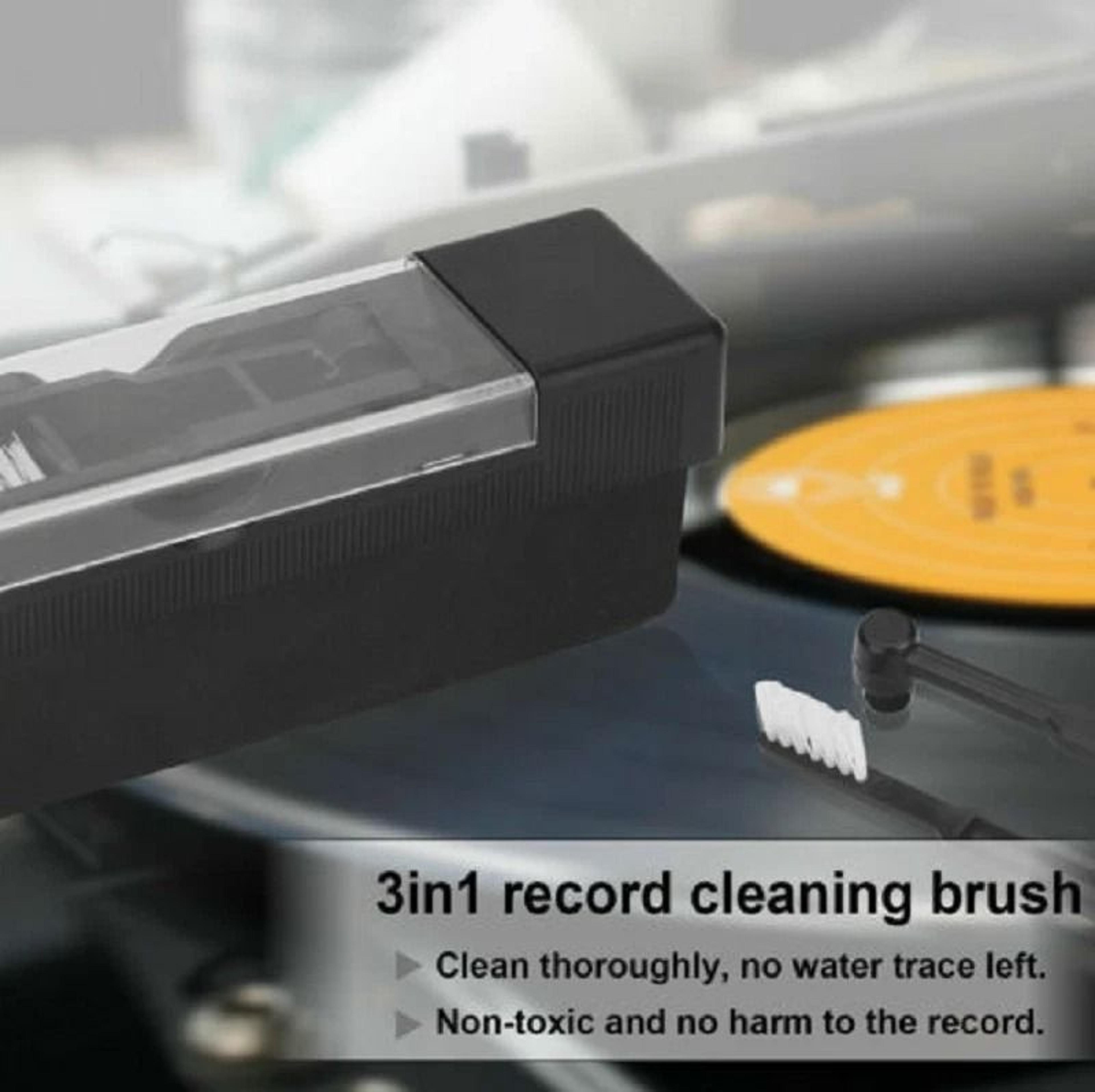 Premium Vinyl Record Cleaning Kit With Stylus  Velvet Anti Static Brushes 4
