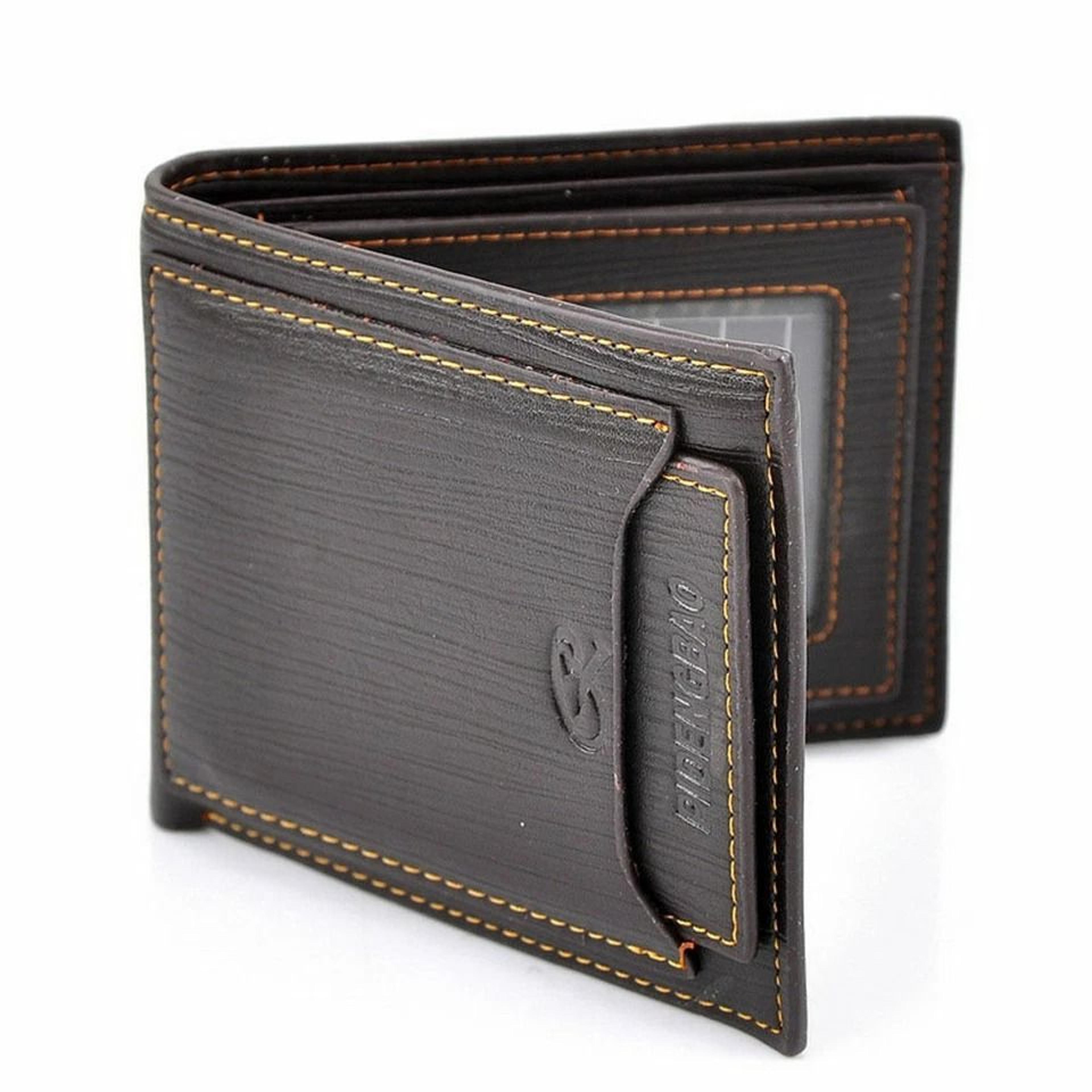 RFID Blocking Leather Bifold Wallet For Men With ID Window  Card Holder 4