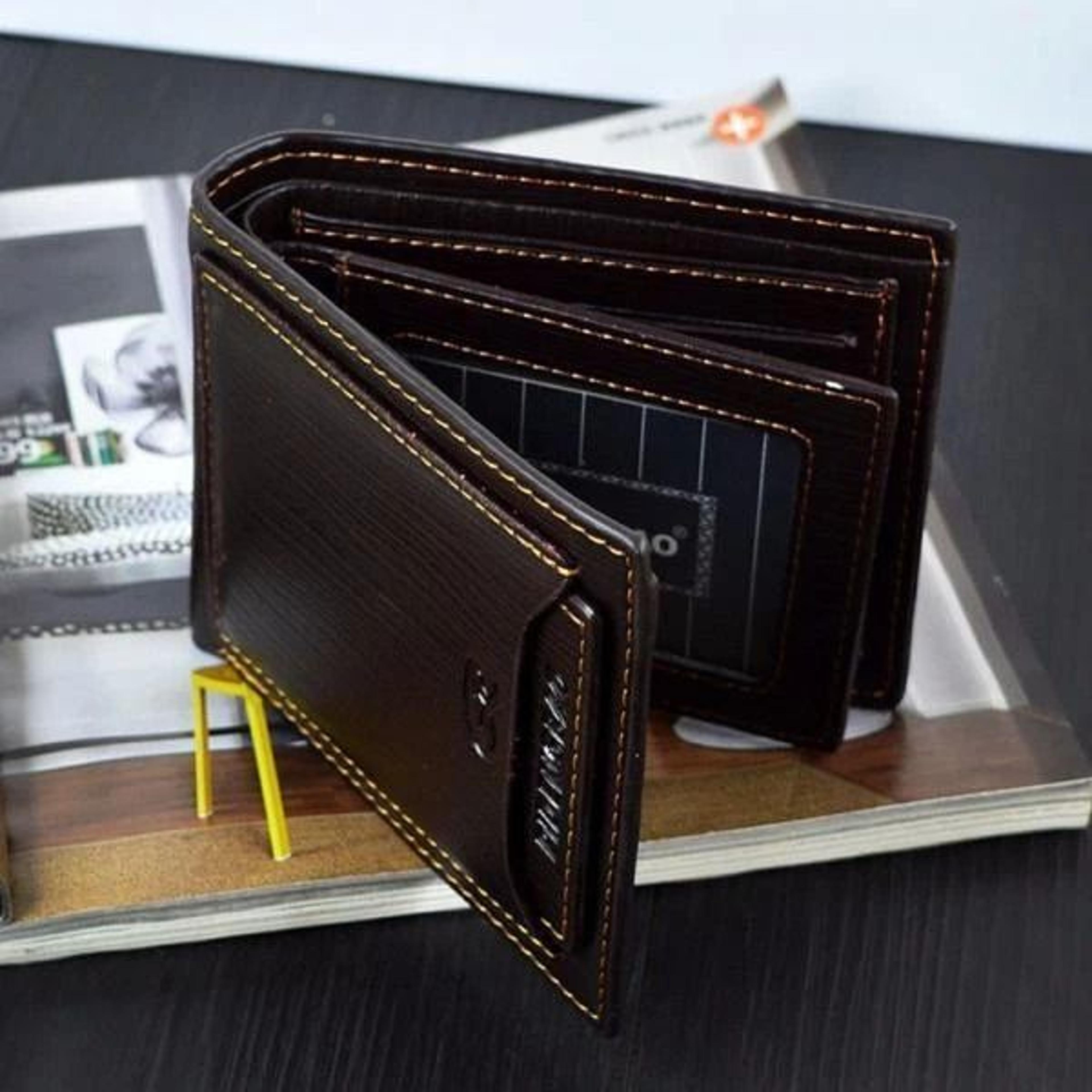 RFID Blocking Leather Bifold Wallet For Men With ID Window  Card Holder 5