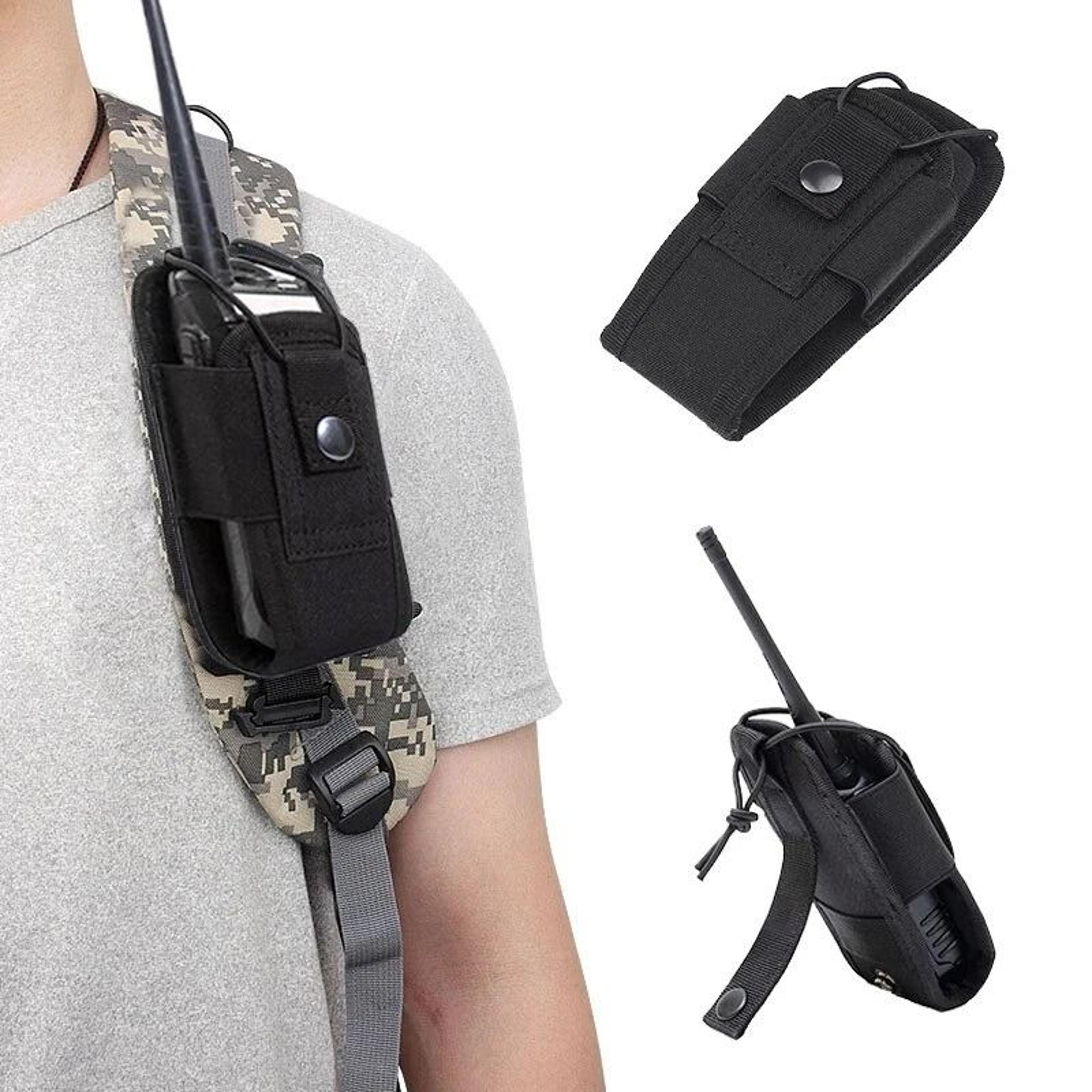 Tactical Molle Radio Pouch Waist Belt Holder For Walkie Talkie 6