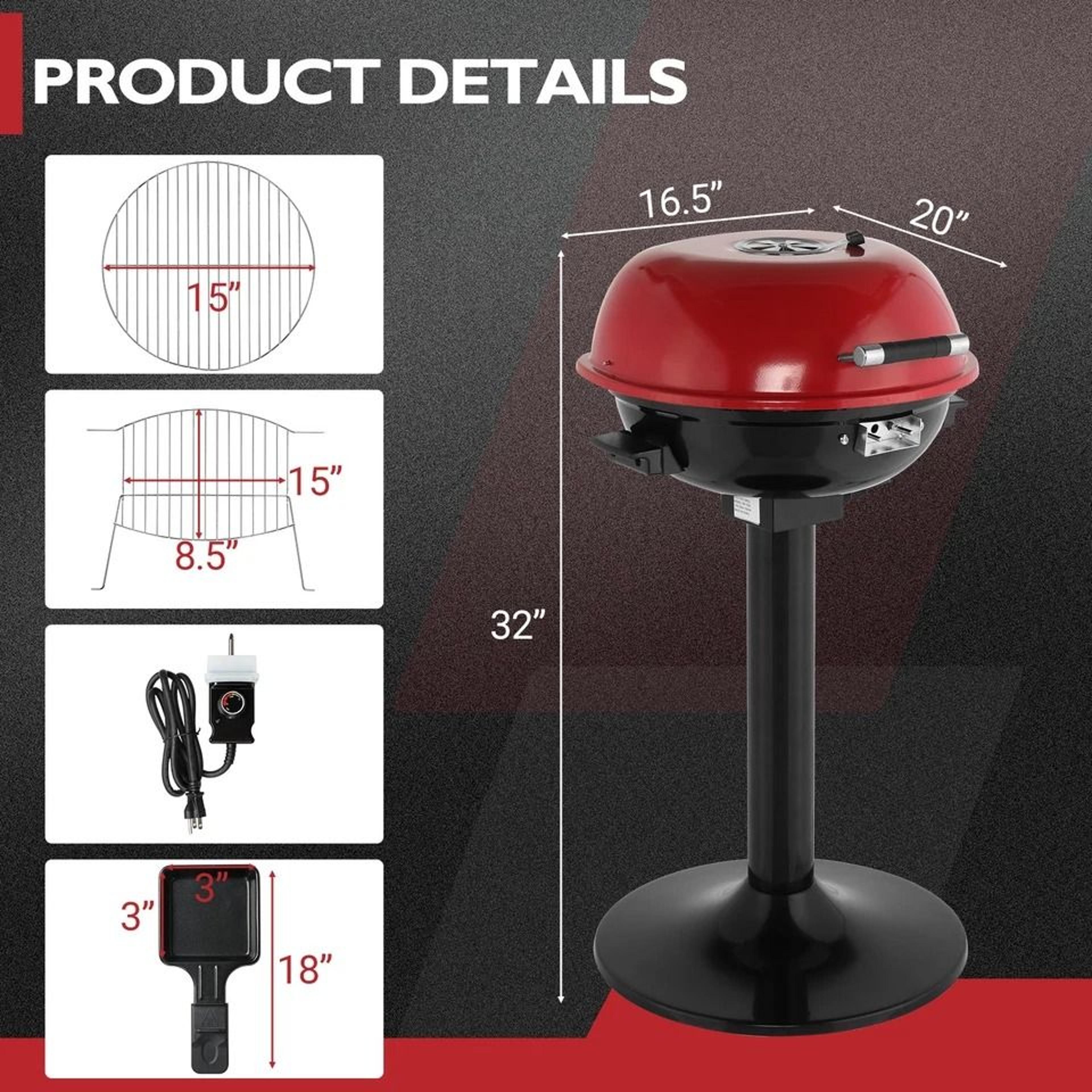 Portable Electric Grill Outdoor BBQ Barbecue With Adjustable Temperature For Garden  Patio 2