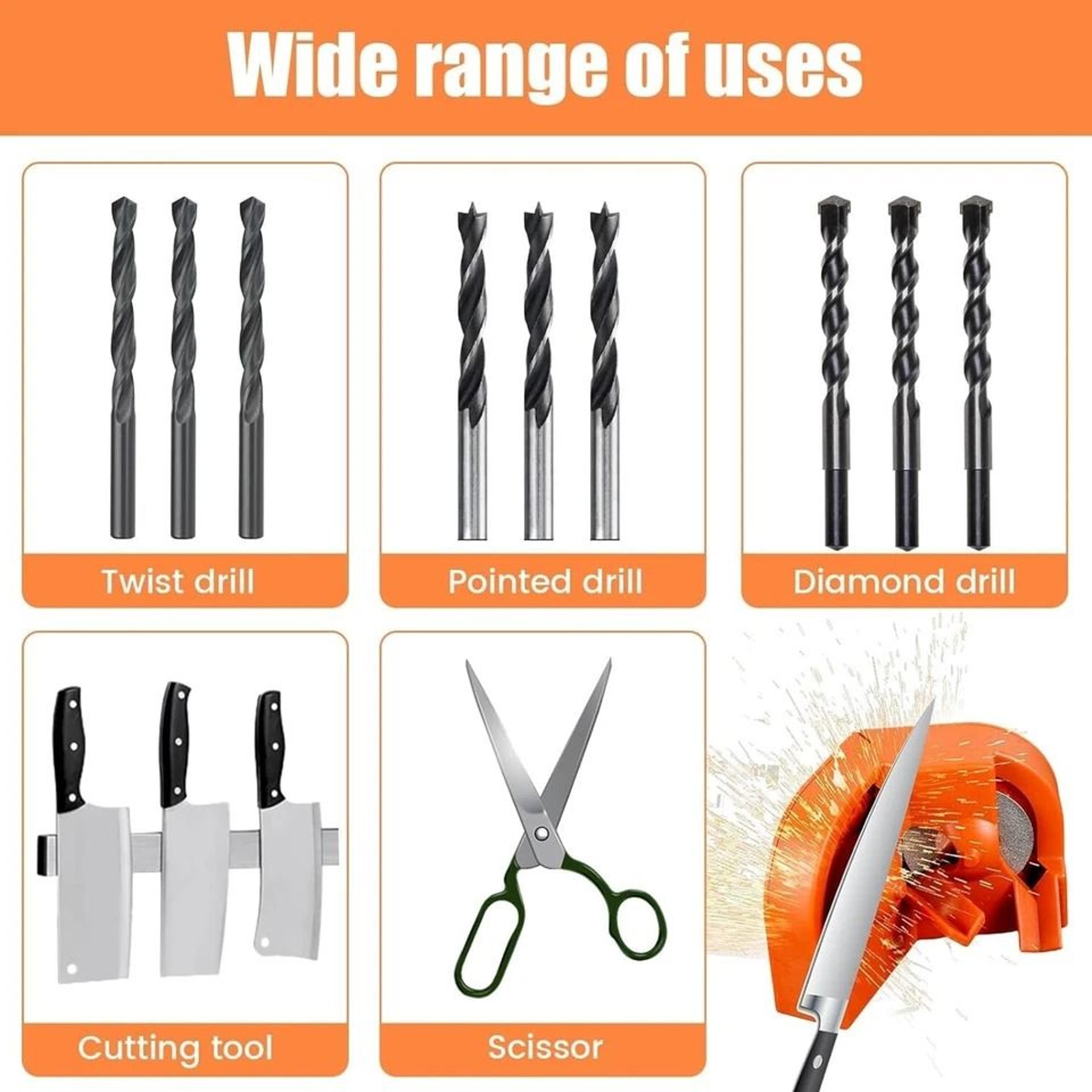 Multi Purpose Drill Bit Sharpener For Knives And Scissors Portable Sharpening Tool 4