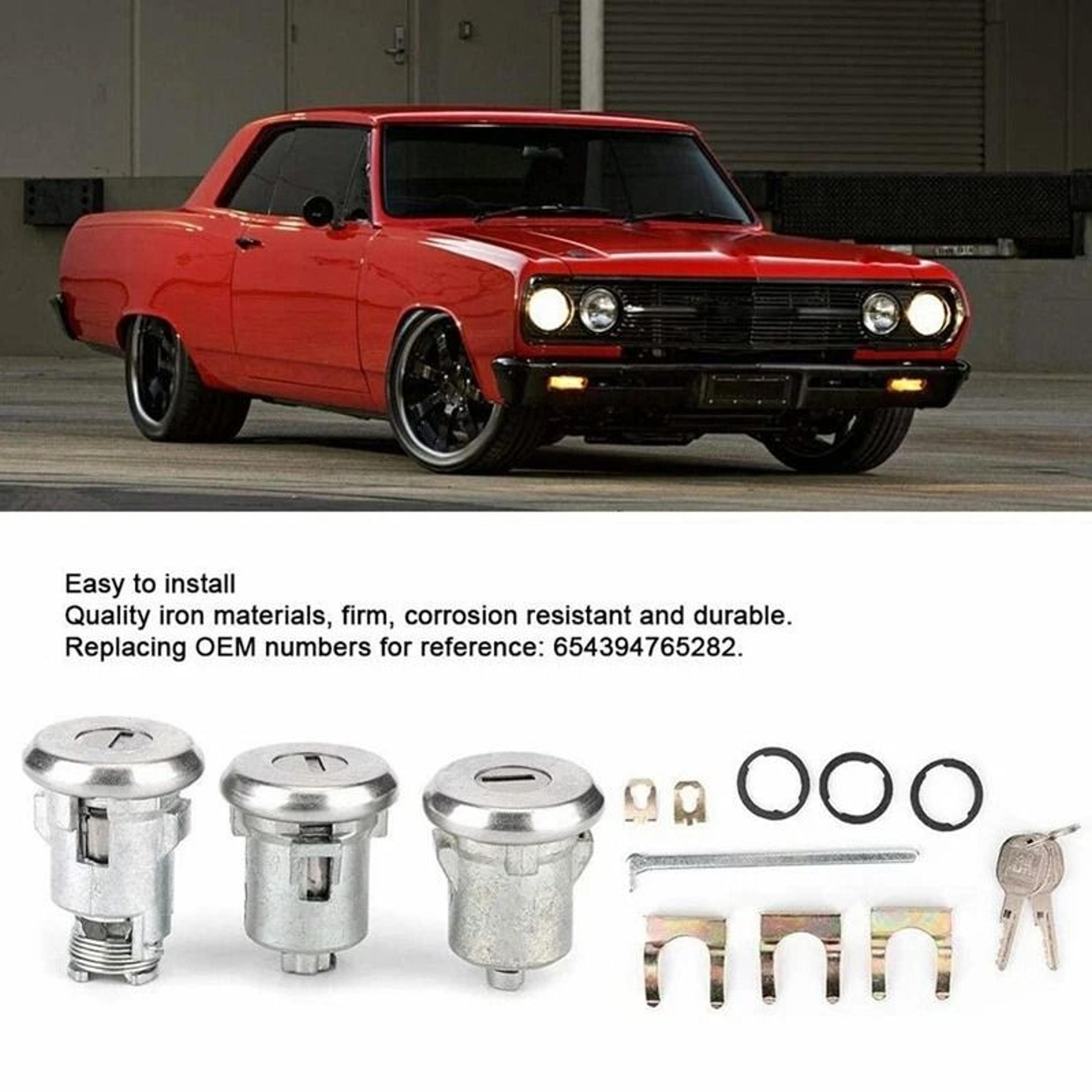 Classic GM Door And Trunk Lock Set With Oval H Keys For Camaro Chevelle Nova GTO Cutlass 3