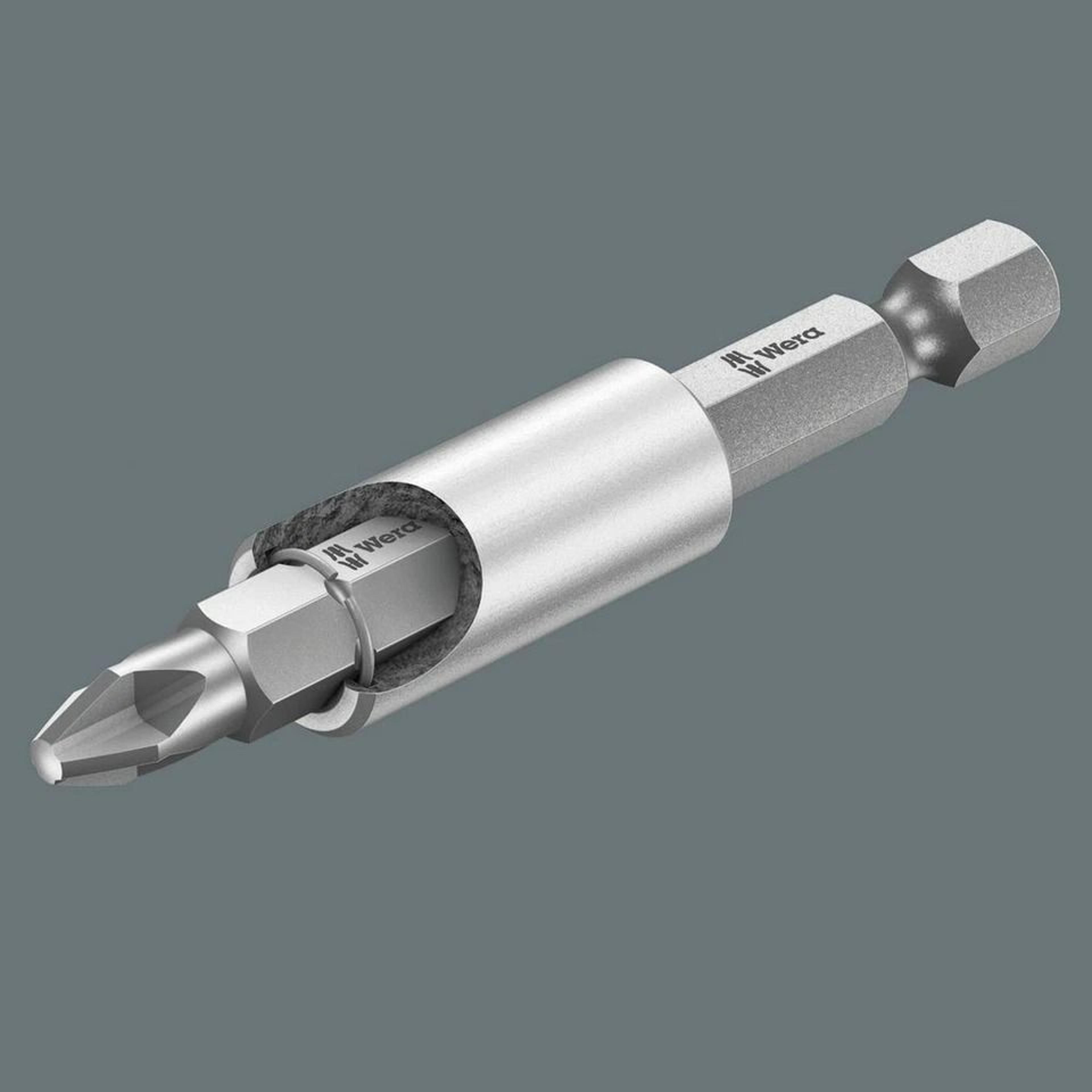 magnetic bit holder with stainless steel sleeve for hex bits