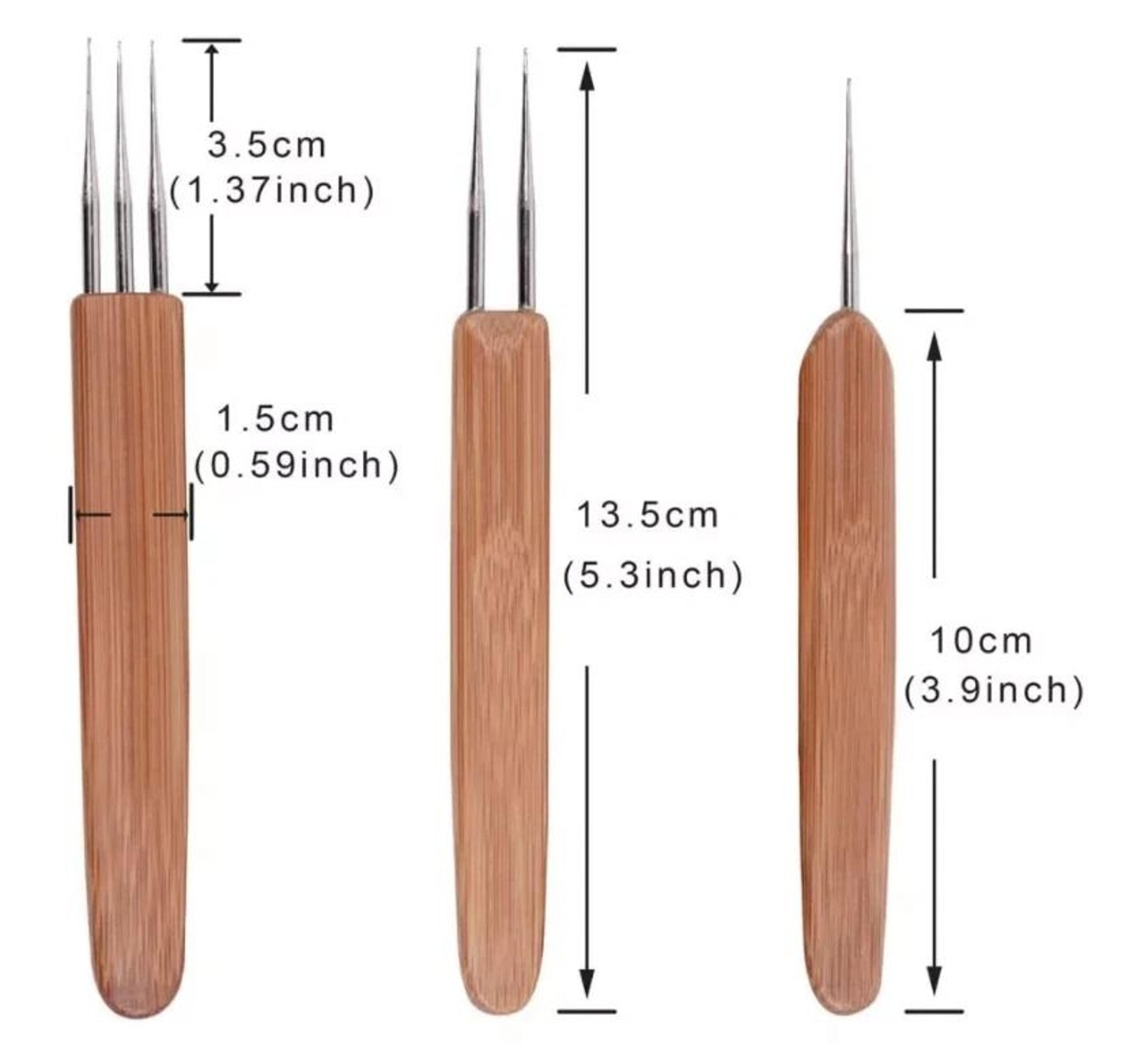Dreadlock Crochet Hook Set With Bamboo Handle Hair Locking Tool 4