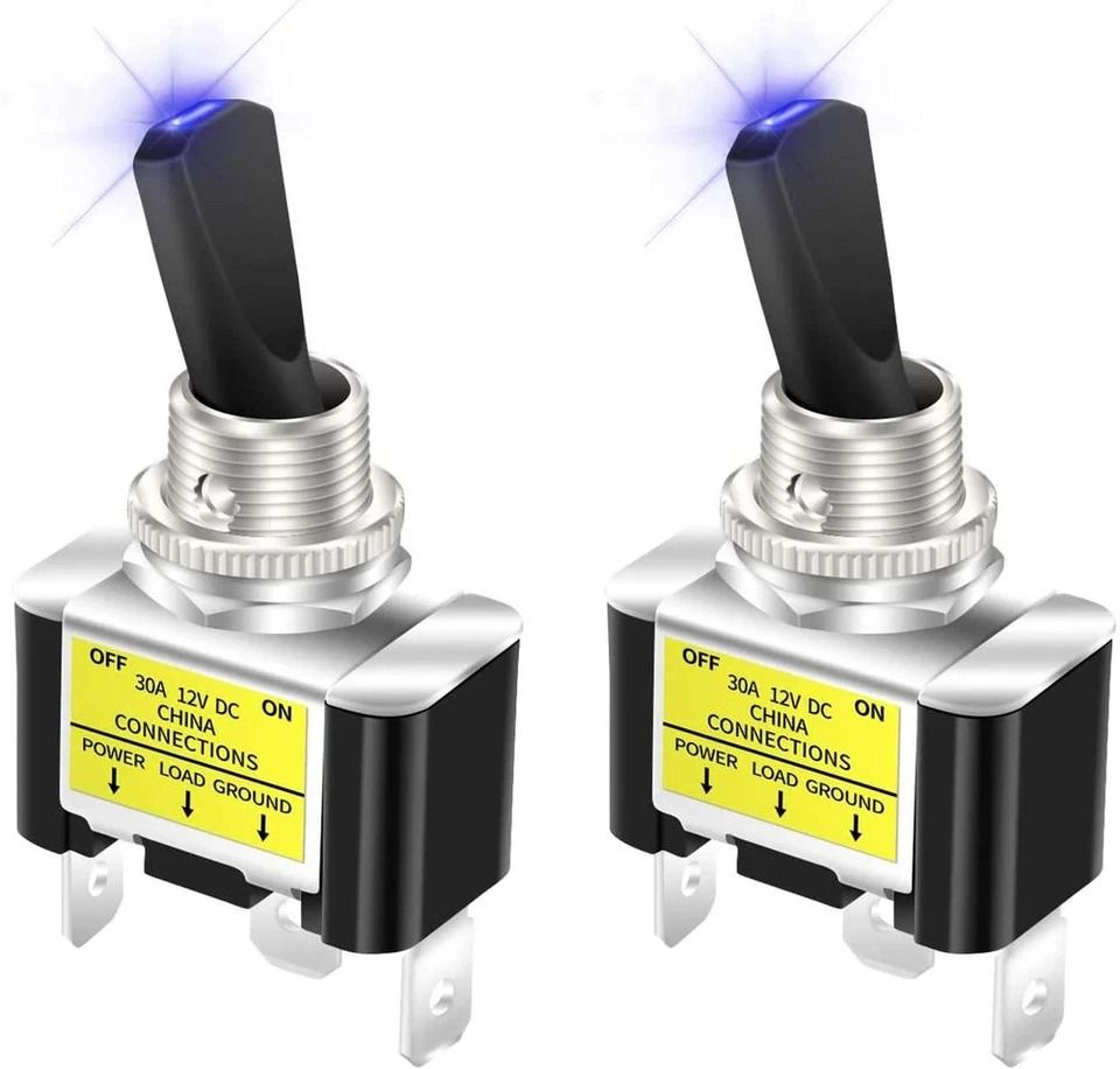 Rocker Switch Blue LED Pin Marine Car Boat ATV 6