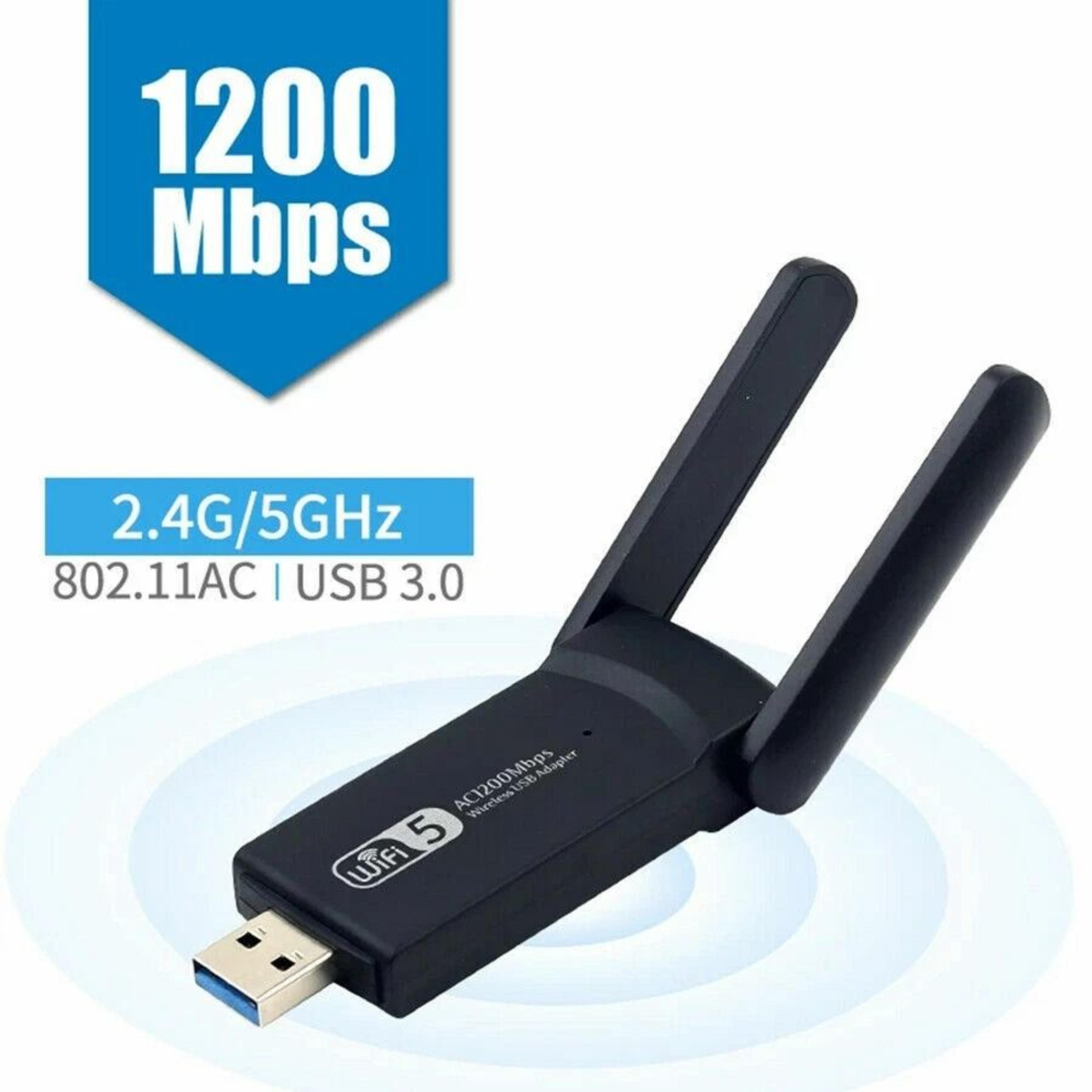 USB WiFi Adapter Dual Band USB Long Range Antenna Dongle For PC Laptop 3
