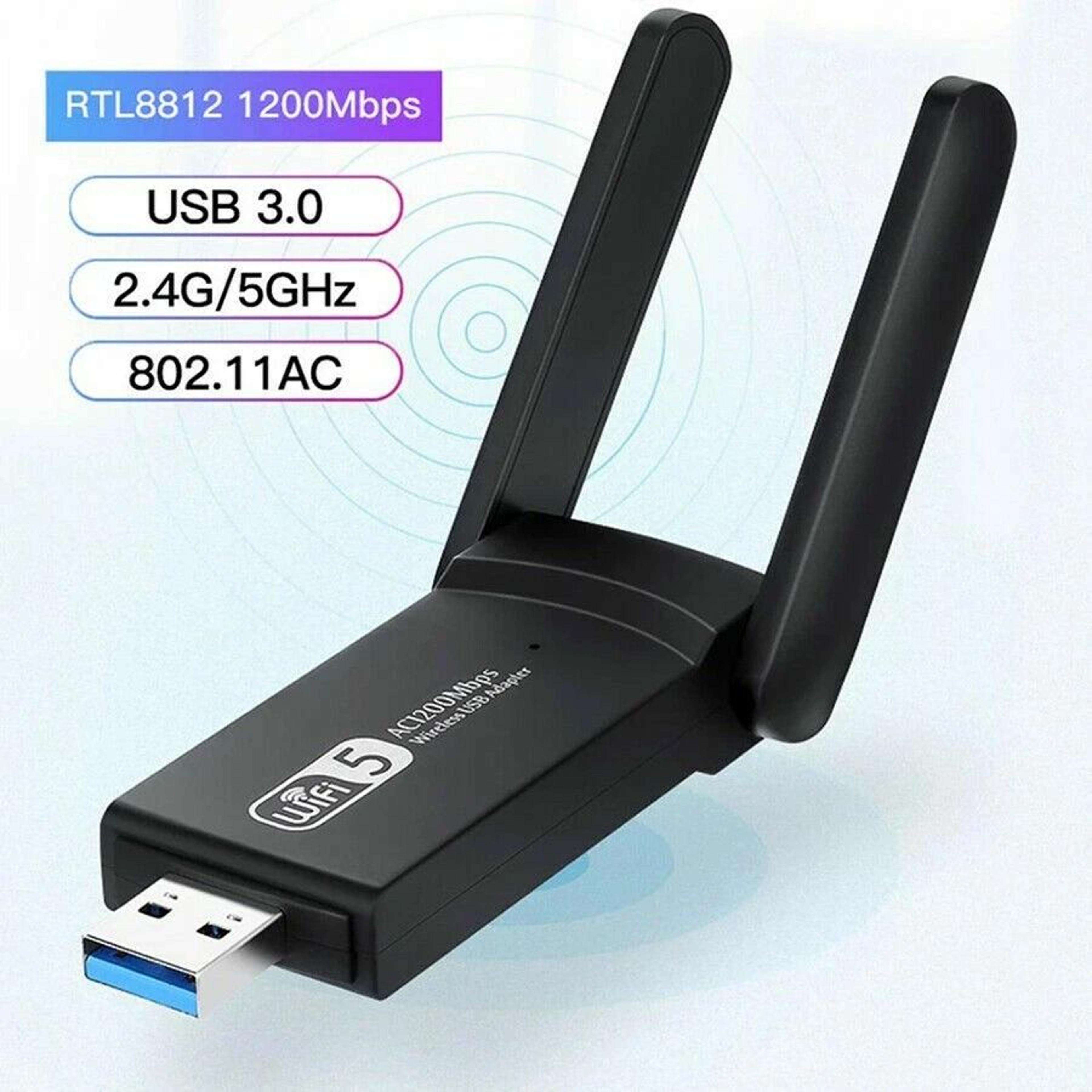 USB WiFi Adapter Dual Band USB Long Range Antenna Dongle For PC Laptop 5