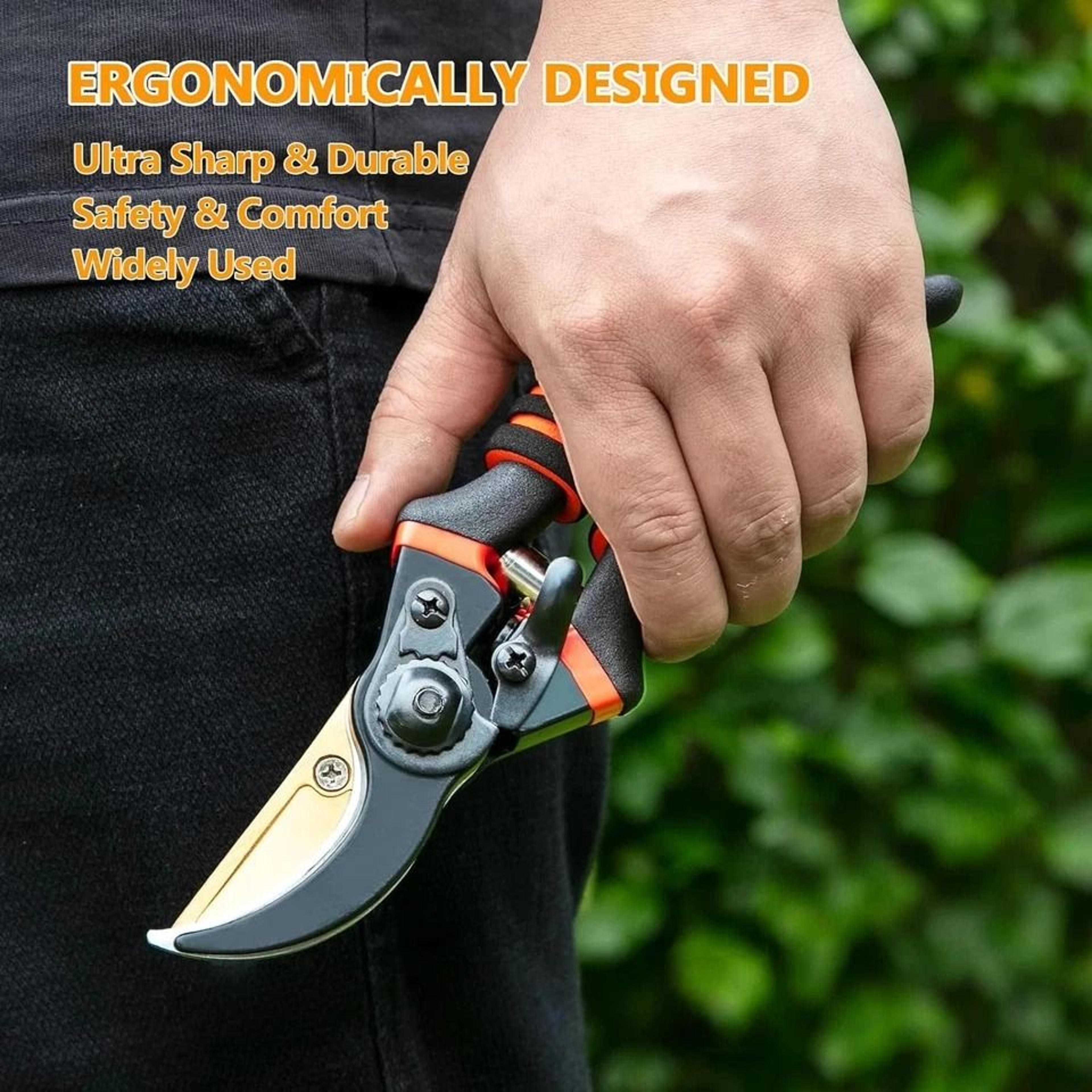 Steel Pruning Shears Heavy Duty Garden Branch Trimmer 3