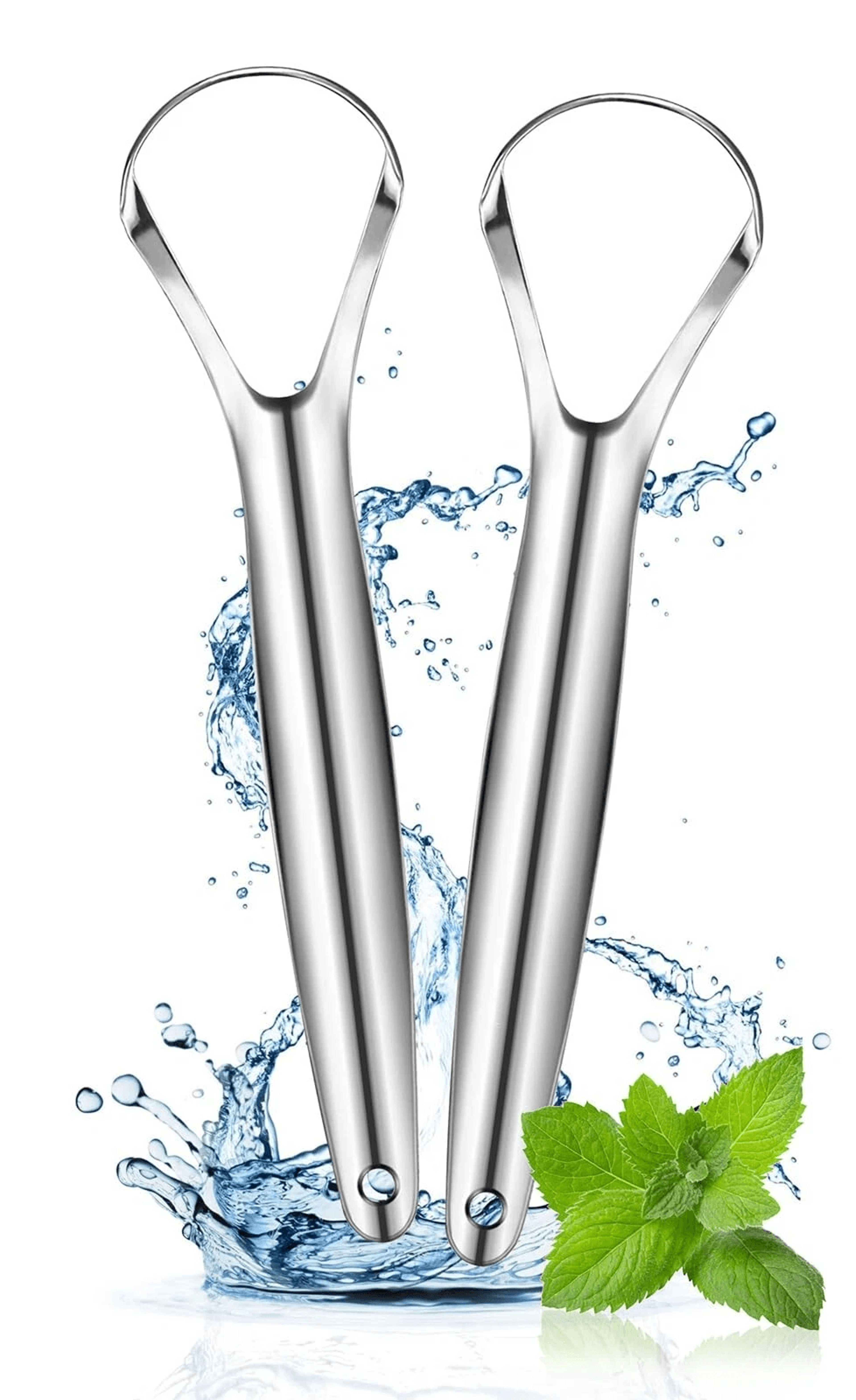stainless steel tongue scraper for adults reusable metal tongue cleaner