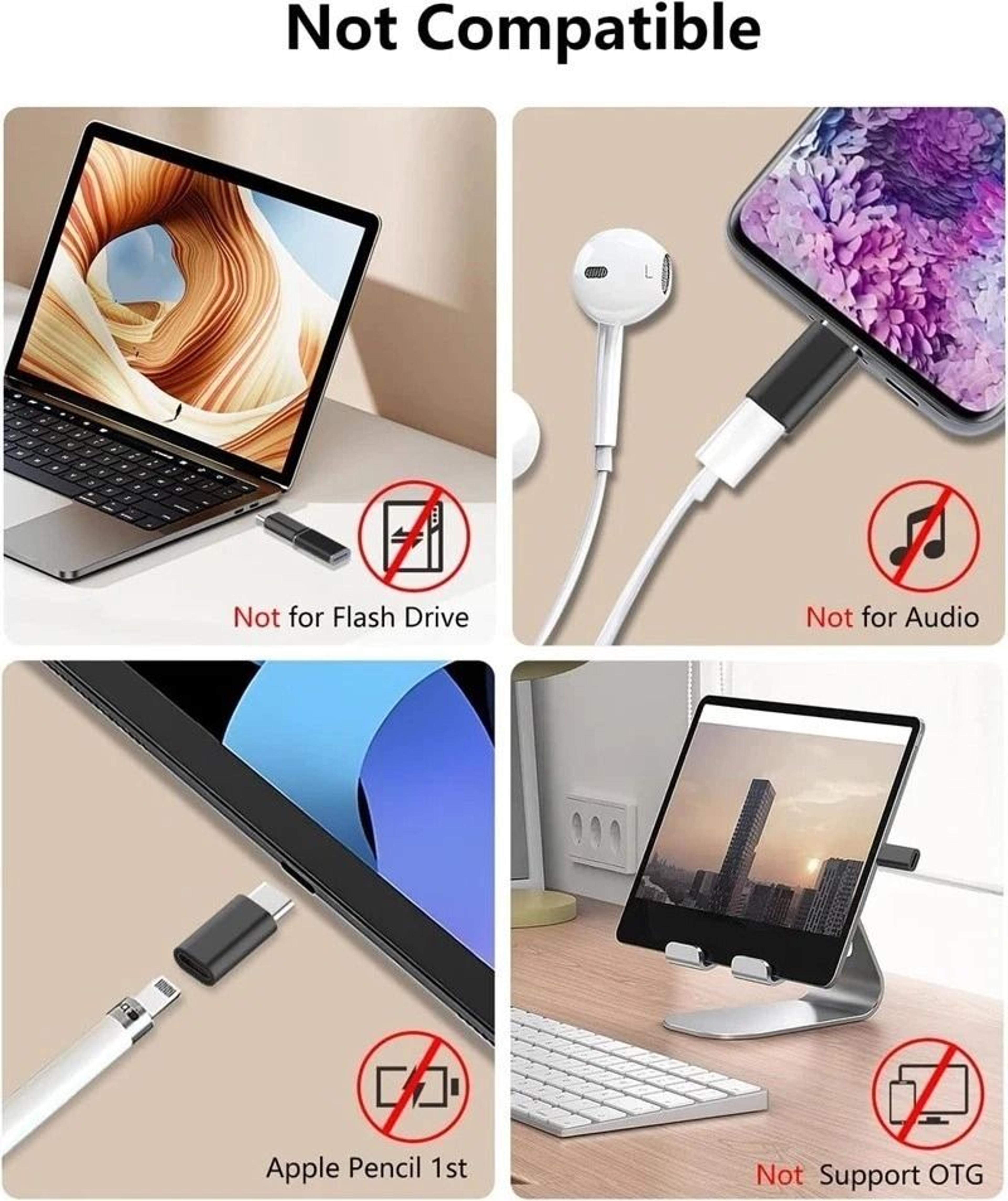 Lightning To USB C Adapter For IPhone Fast Charging Data Sync Converter 3