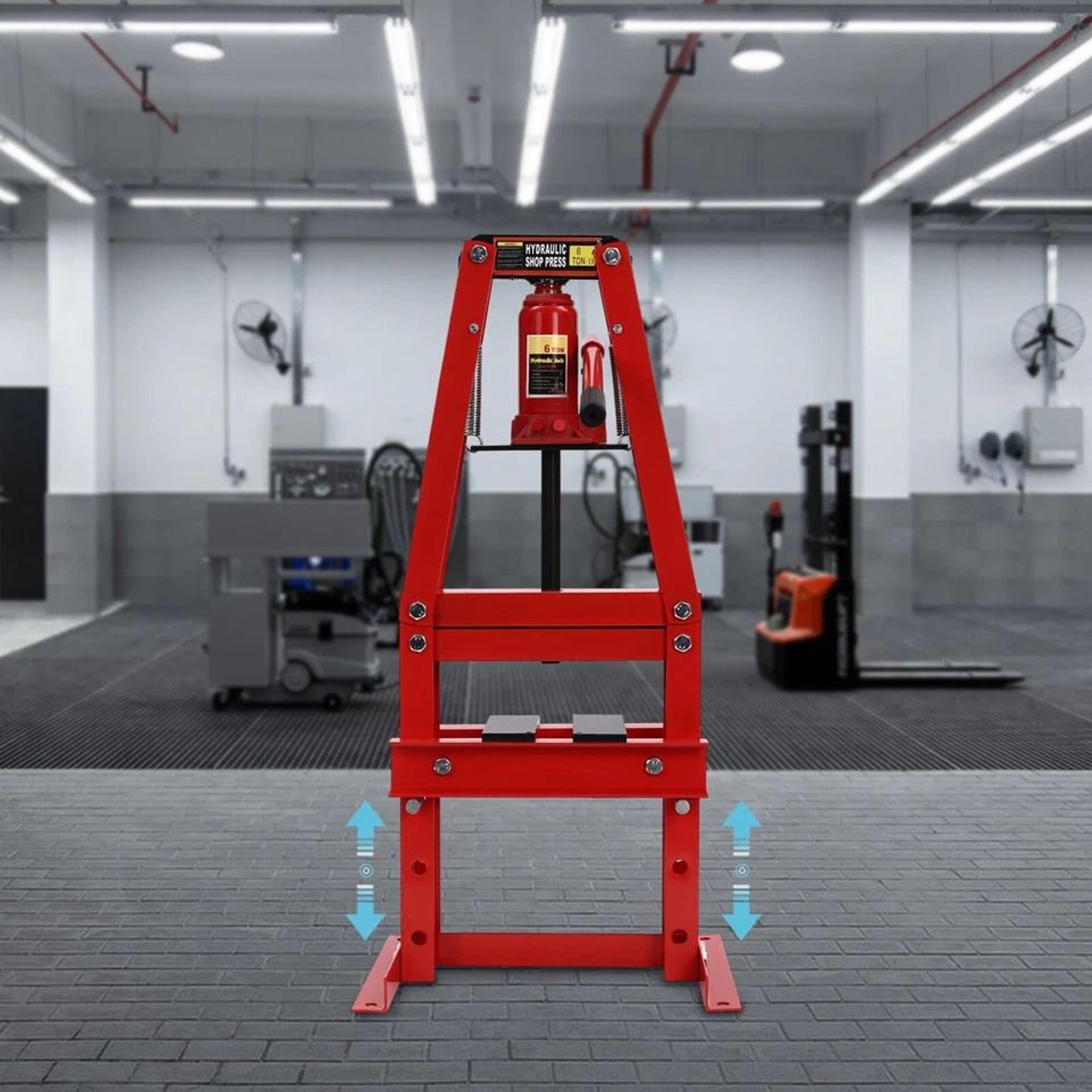 Hydraulic Shop Press With Adjustable Work Bed For Garage Bearing And Bushing Jobs 3