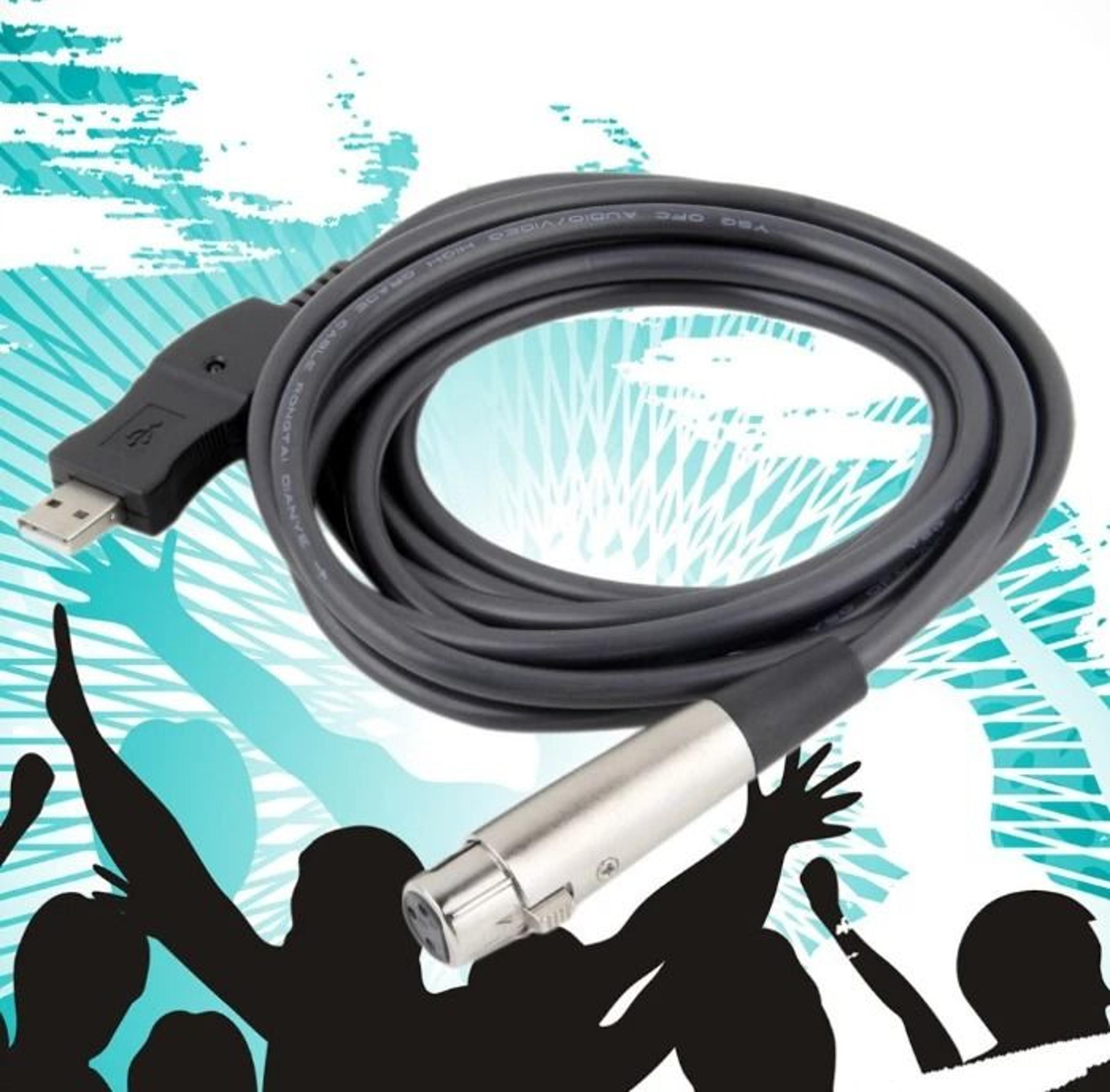 usb to xlr female microphone recording cable plug and play studio audio adapter
