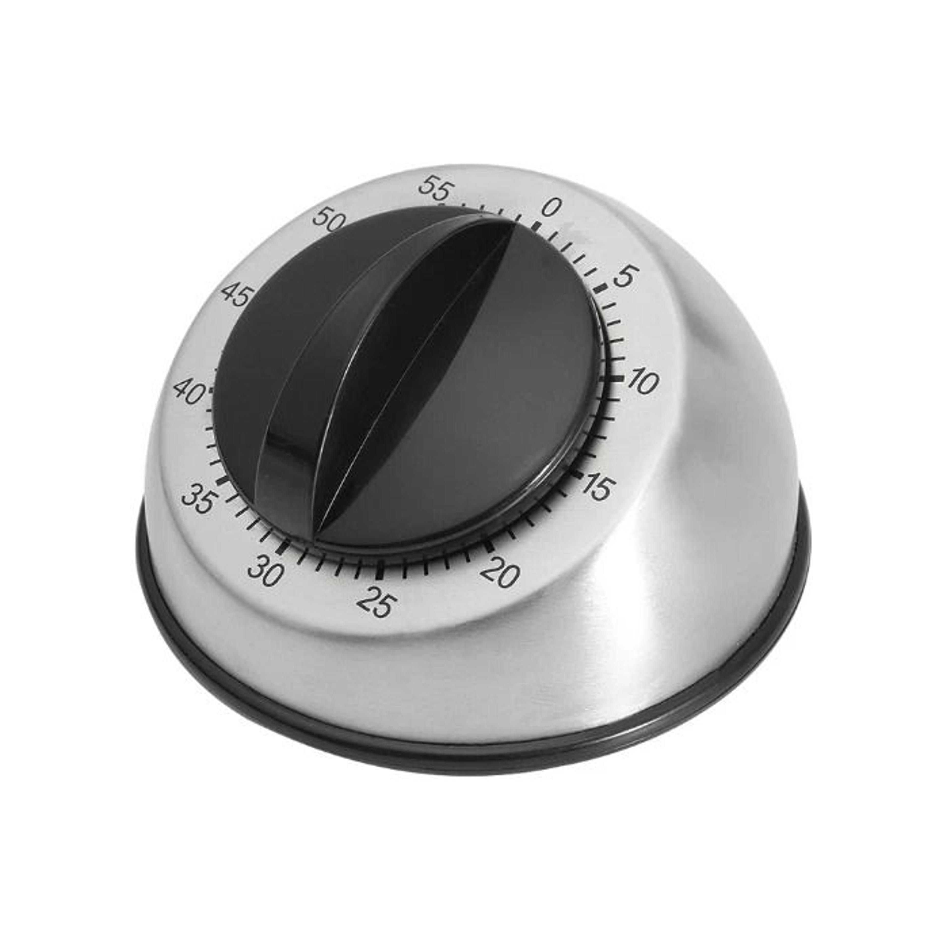 mechanical kitchen timer with loud ring bell, stainless steel manual countdown clock
