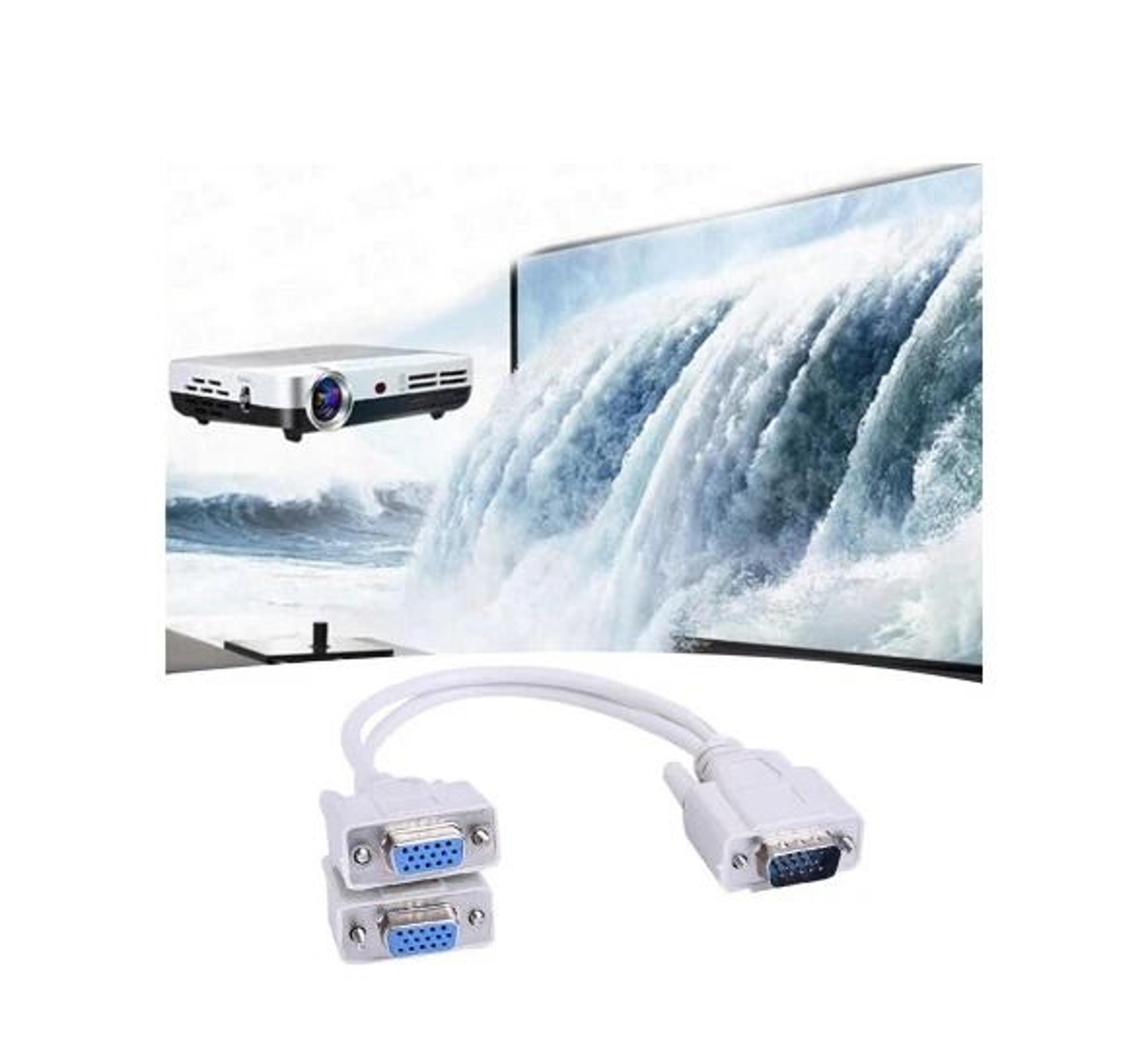 VGA Splitter Cable Female VGA Y Adapter For Monitor And TV Sharing 4
