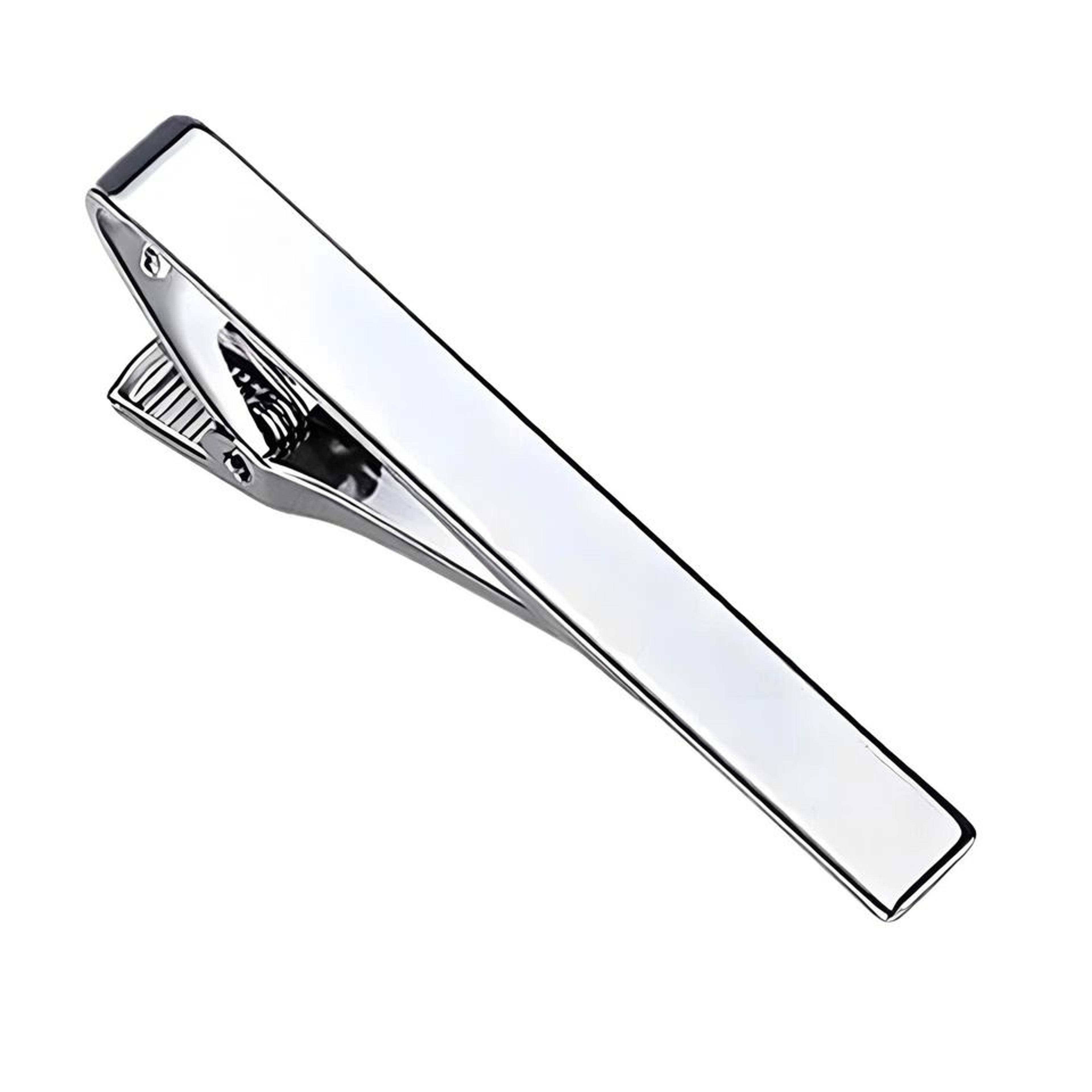 silver stainless steel tie clip for men slim tie bar