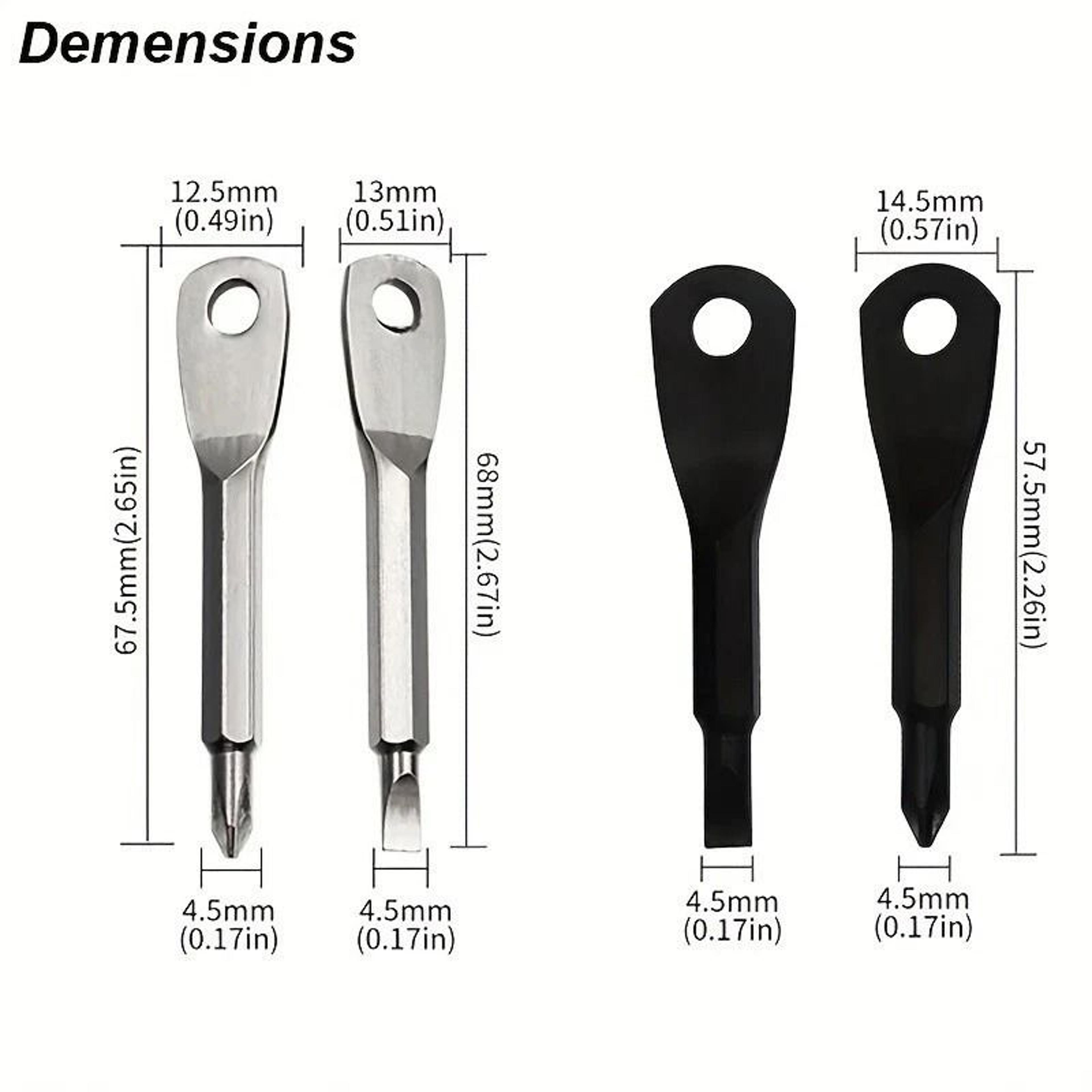 Keychain Screwdriver Set Stainless Steel Mini EDC Pocket Tool 6